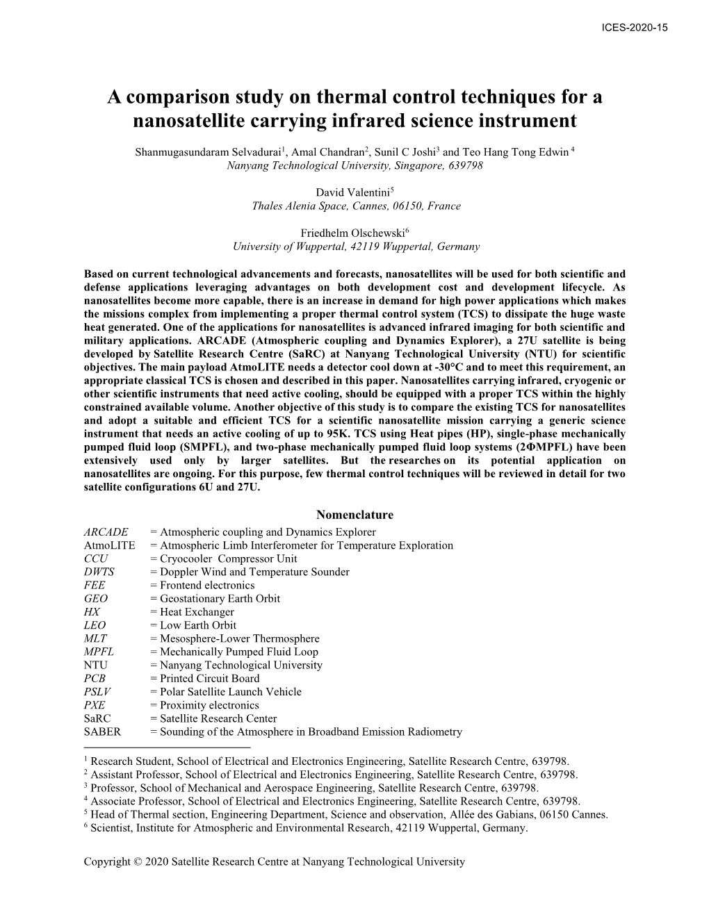 A Comparison Study on Thermal Control Techniques for a Nanosatellite Carrying Infrared Science Instrument