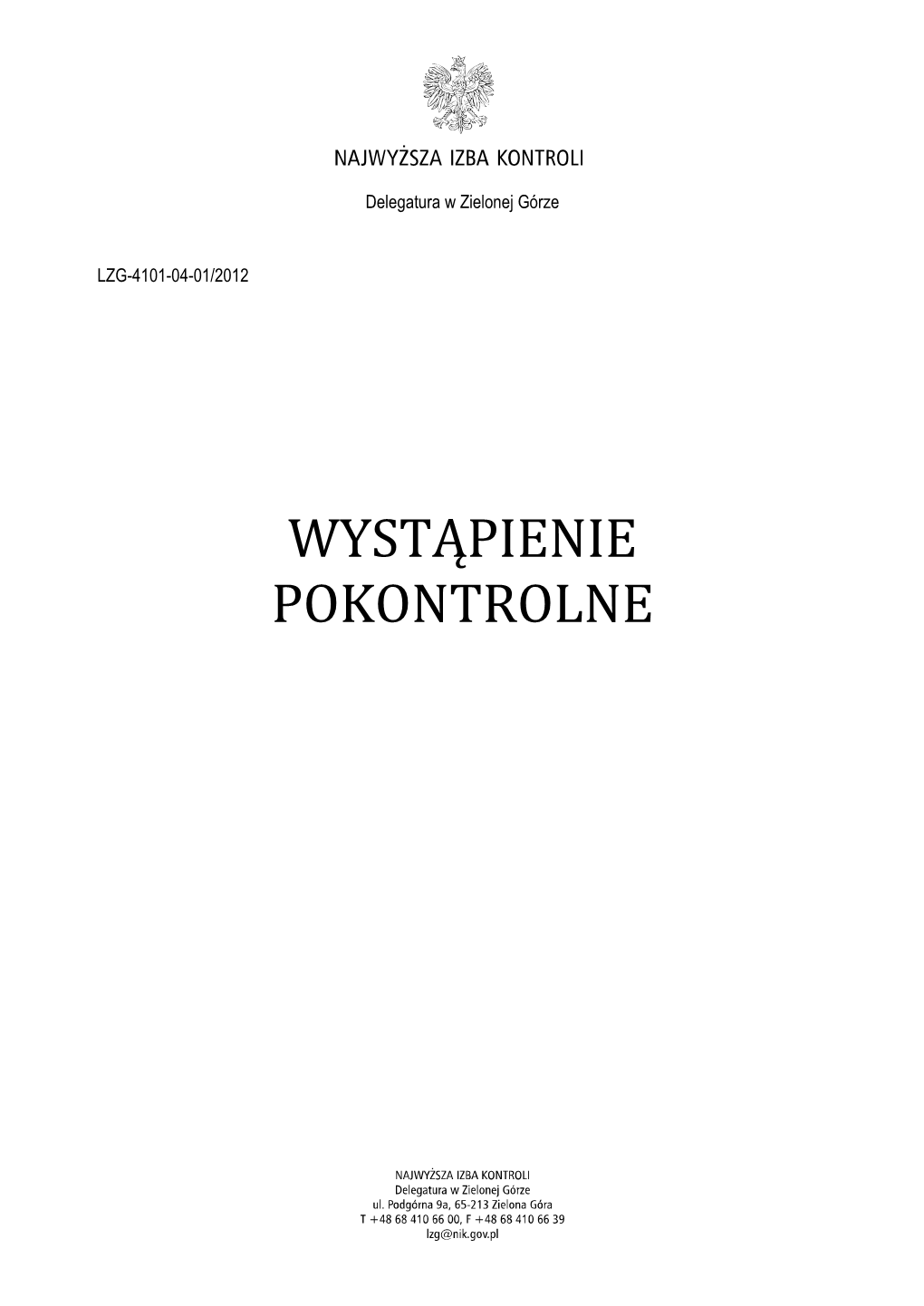 Wystąpienie Pokontrolne