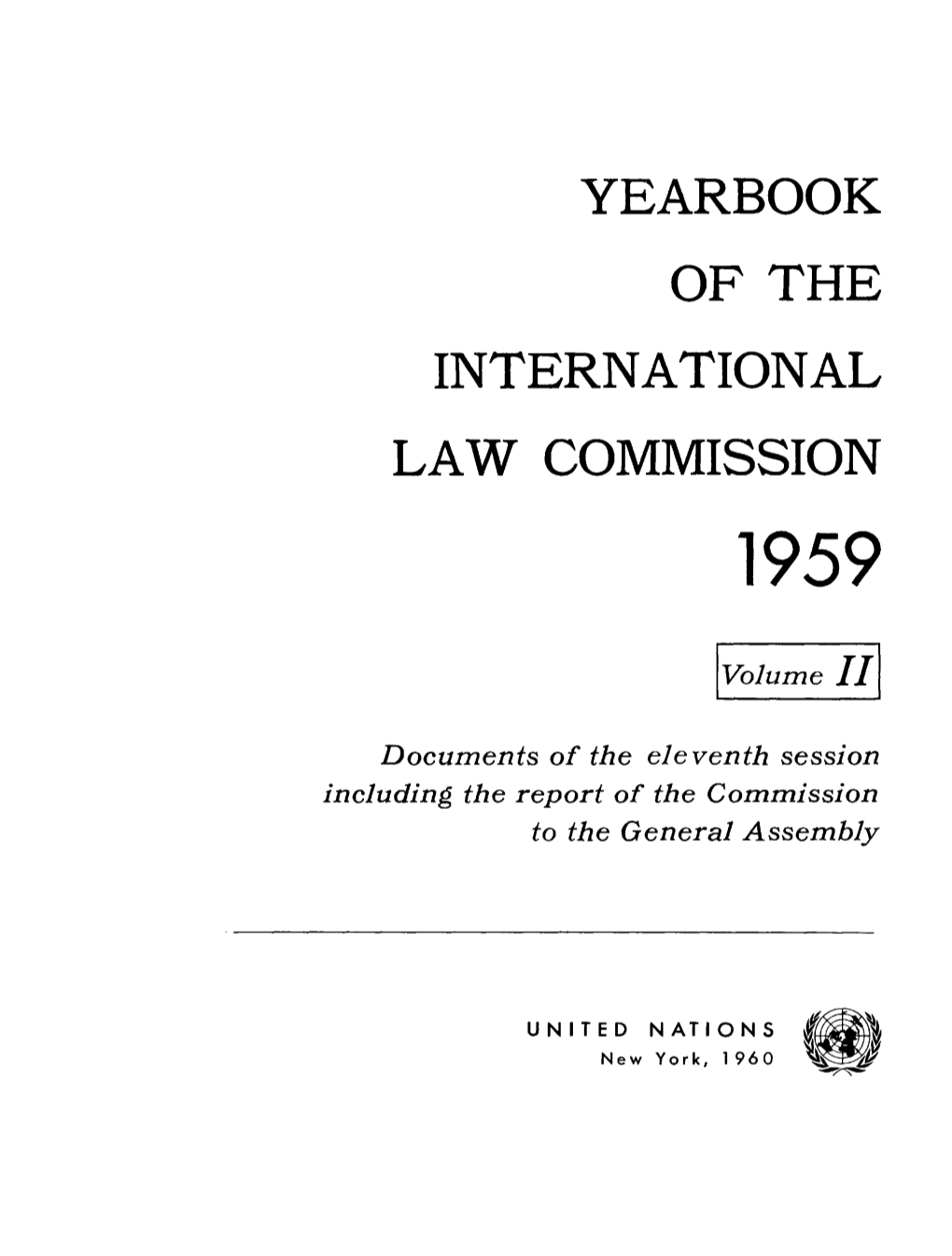 Yearbook of the International Law Commission 1959 Volume II