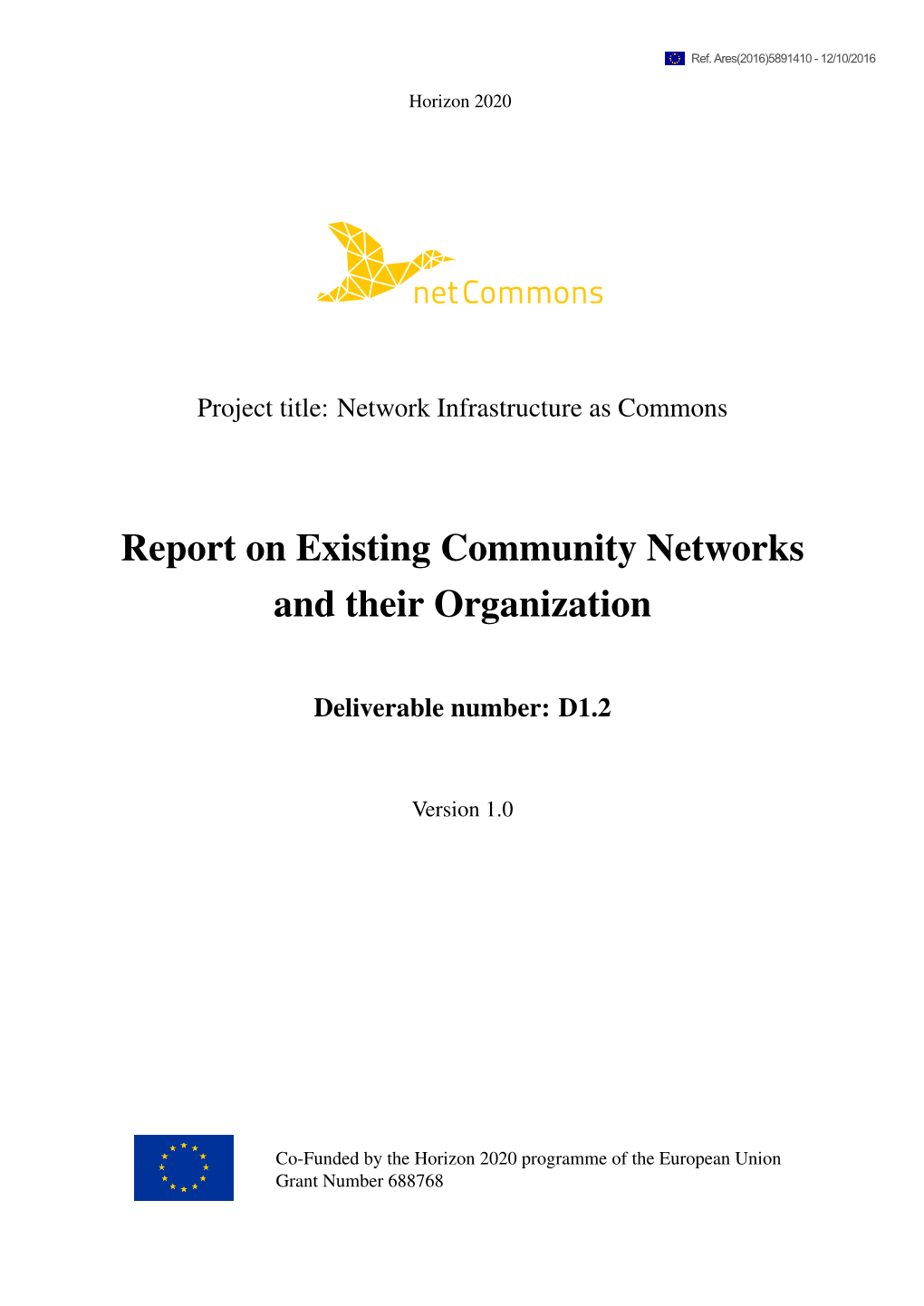 Report on Existing Community Networks and Their Organization