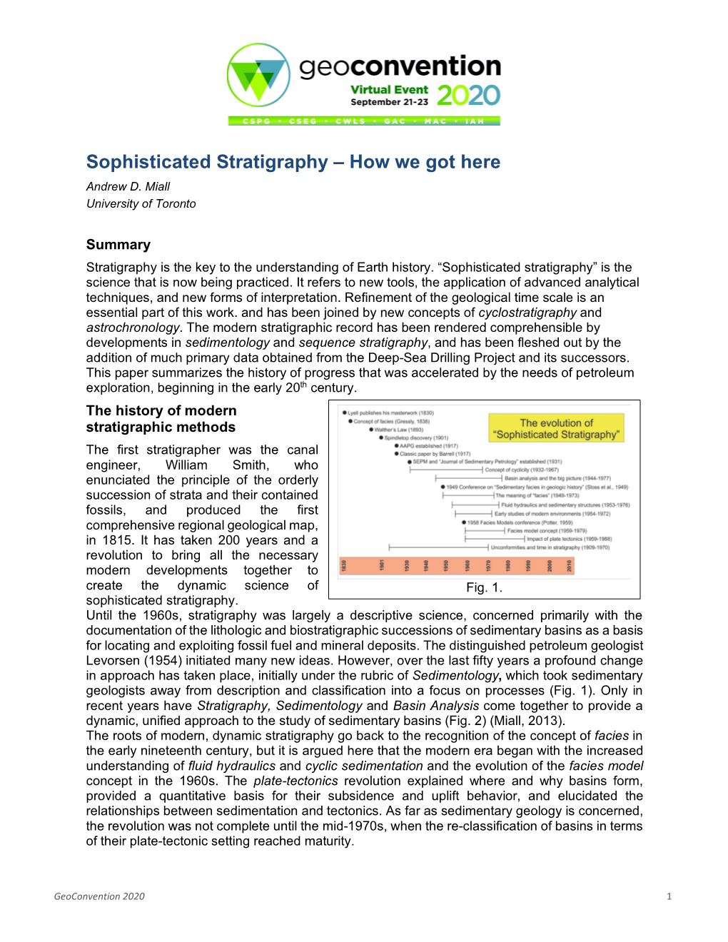 Sophisticated Stratigraphy – How We Got Here Andrew D