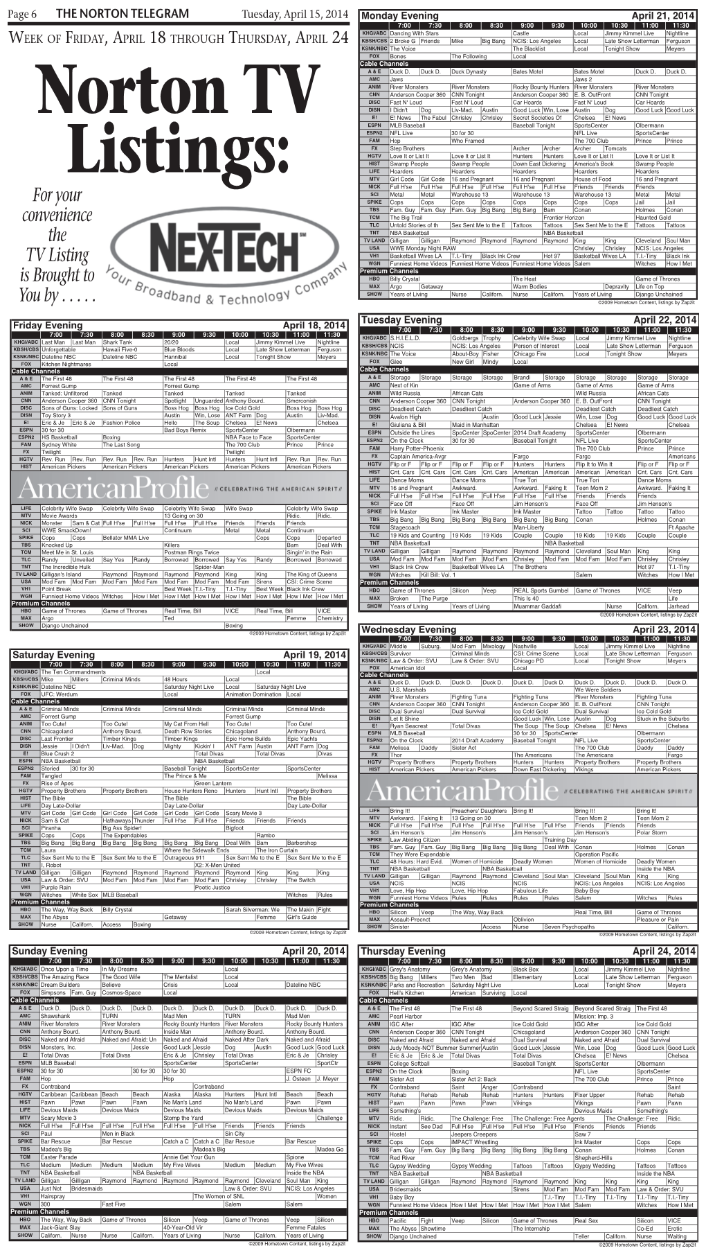 06 4-15-14 TV Guide.Indd