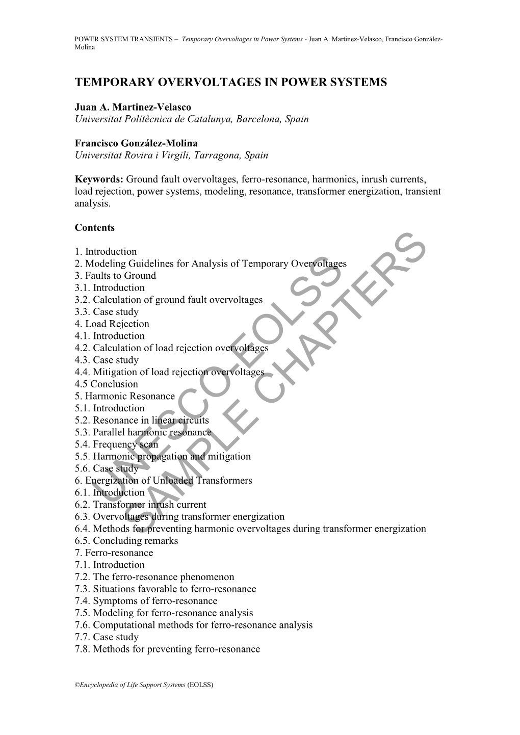 Temporary Overvoltages in Power Systems - Juan A