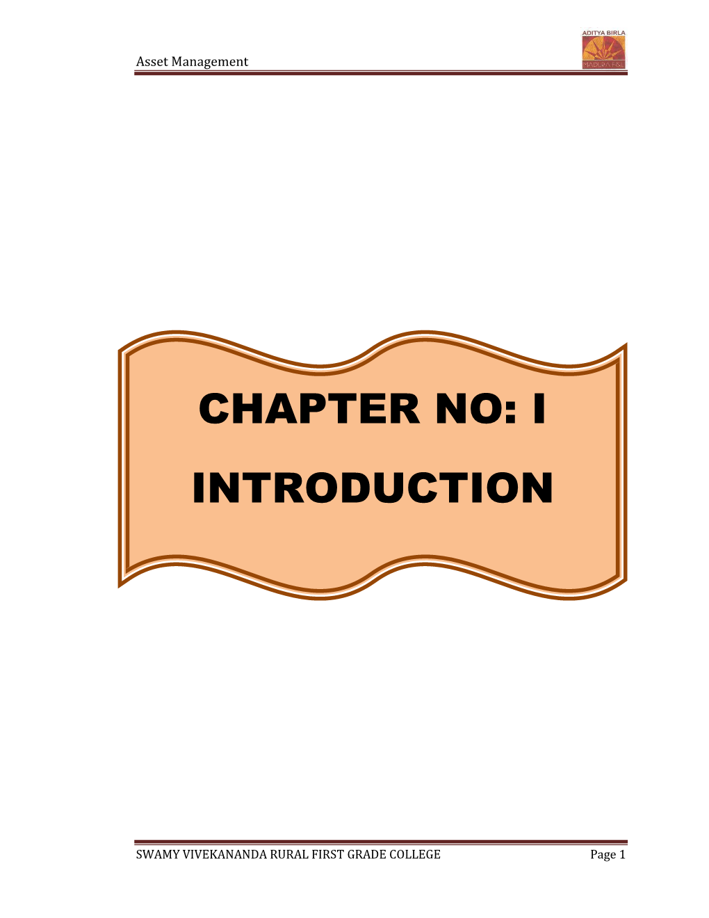 Chapter No: I Introduction