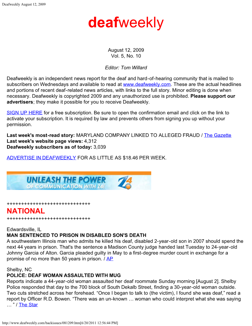 Deafweekly August 12, 2009 Deafweekly