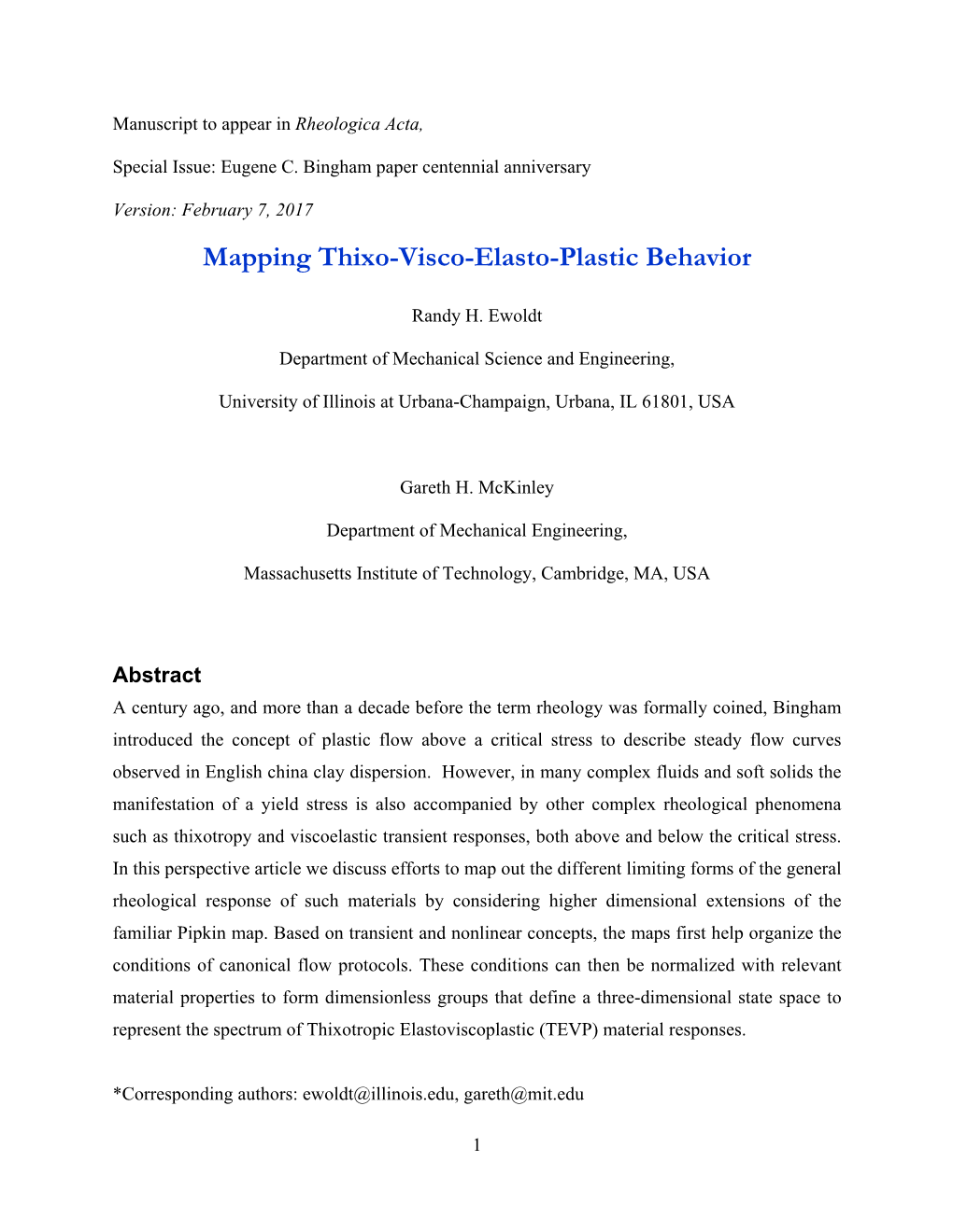 Mapping Thixo-Visco-Elasto-Plastic Behavior