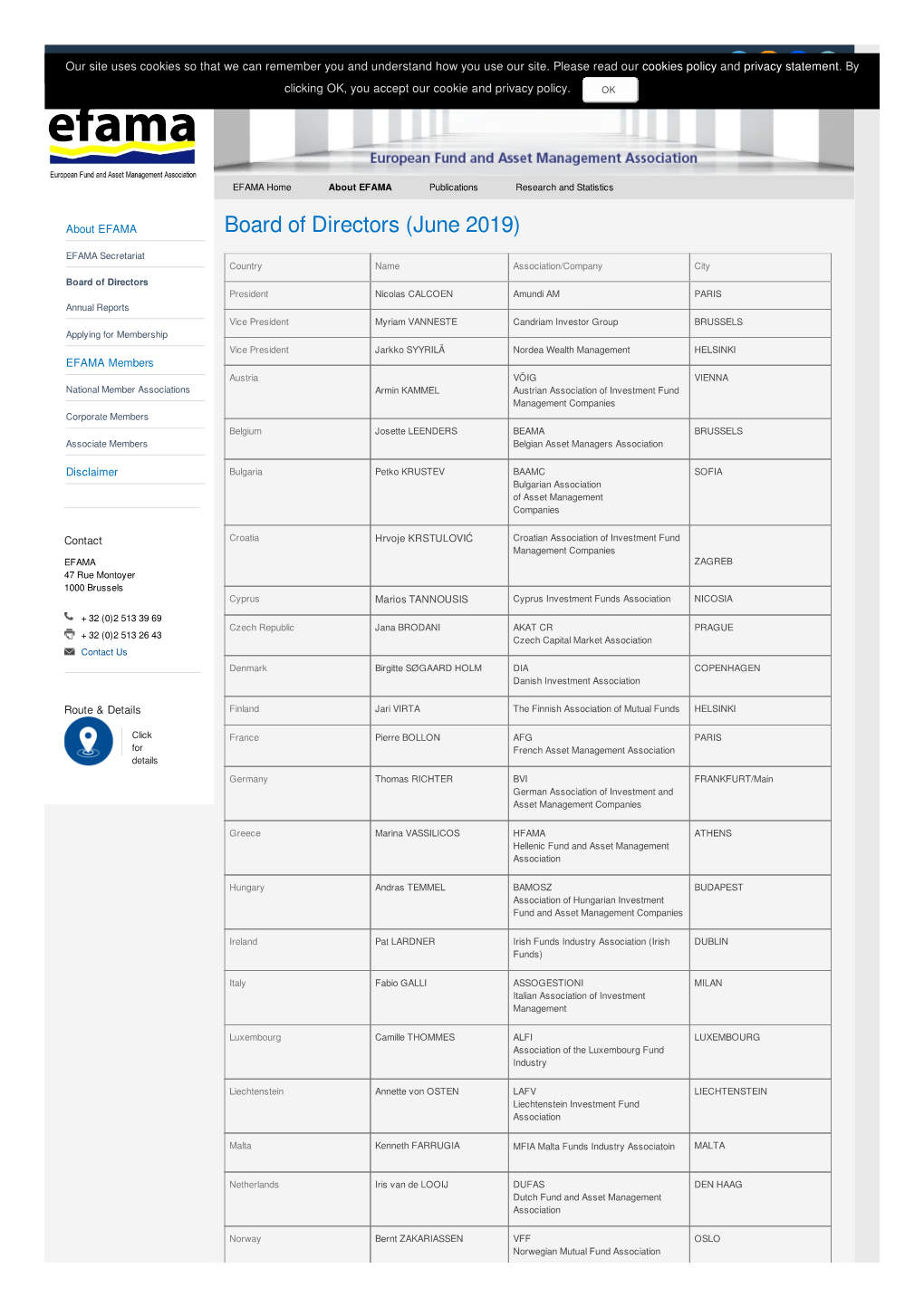 About EFAMA Publications Research and Statistics