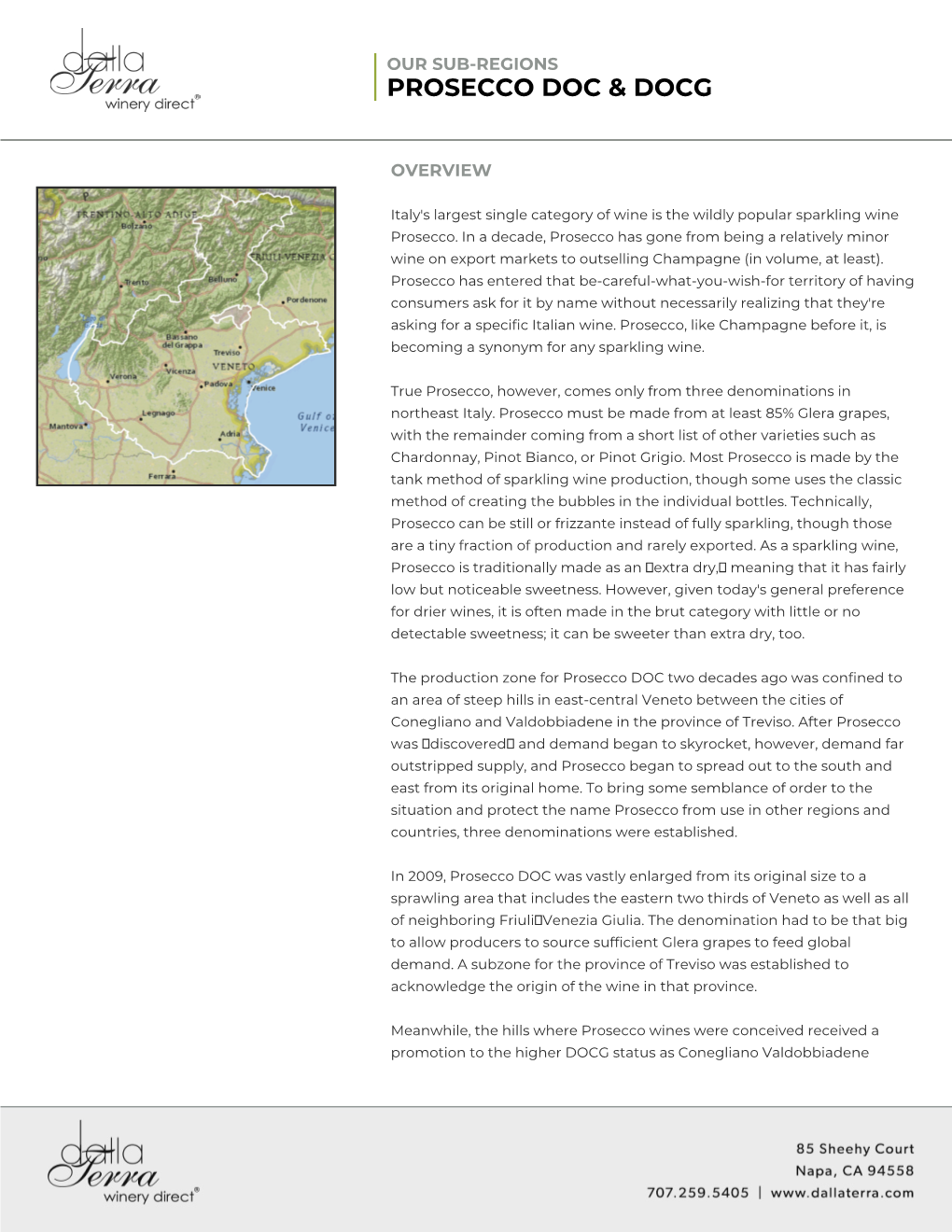 Our Sub-Regions: Prosecco DOC & DOCG