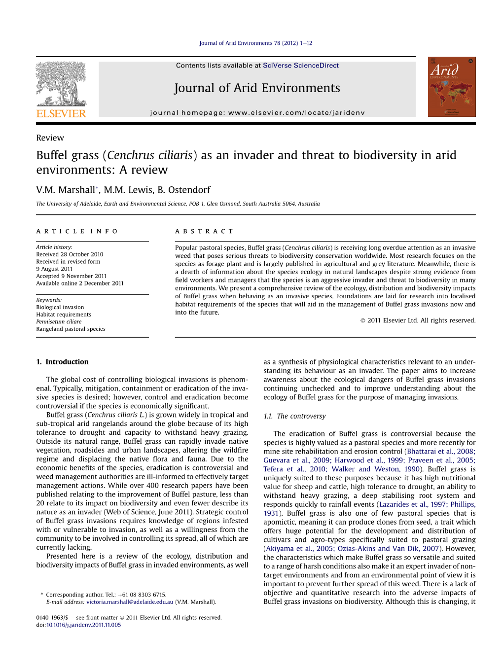 As an Invader and Threat to Biodiversity in Arid Environments: a Review