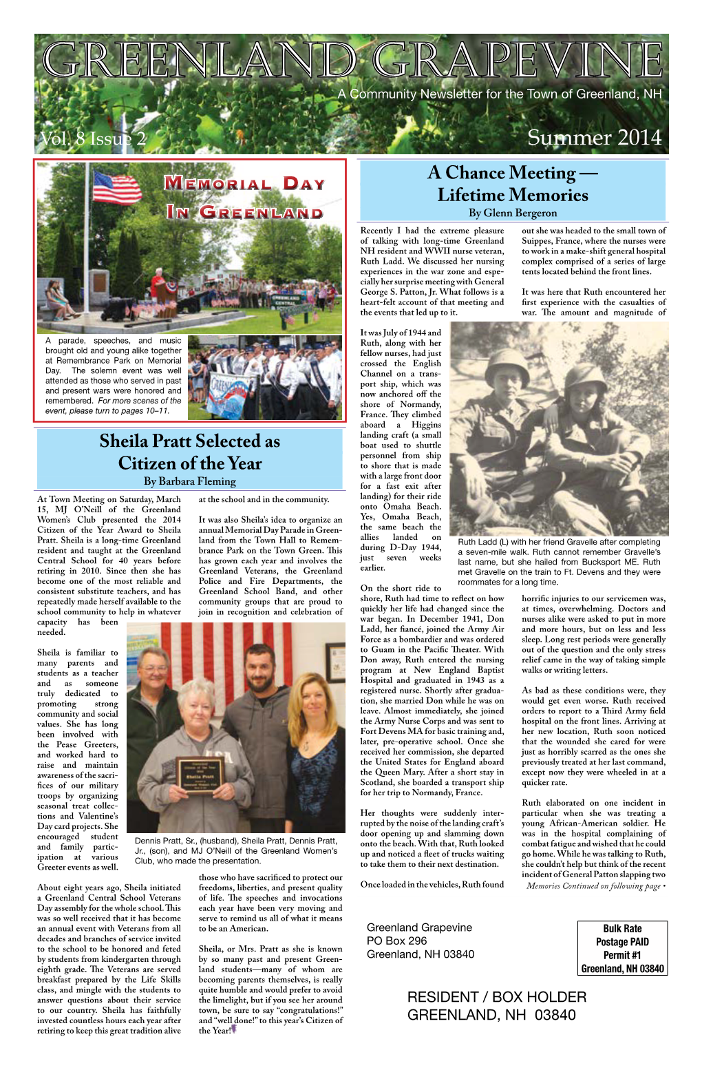 Greenland Grapevine a Community Newsletter for the Town of Greenland, NH