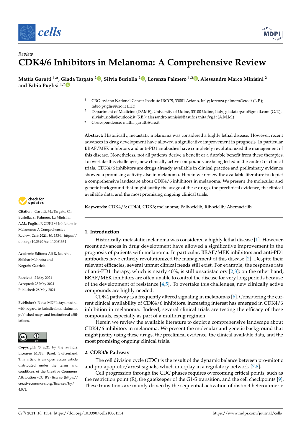 CDK4/6 Inhibitors in Melanoma: a Comprehensive Review