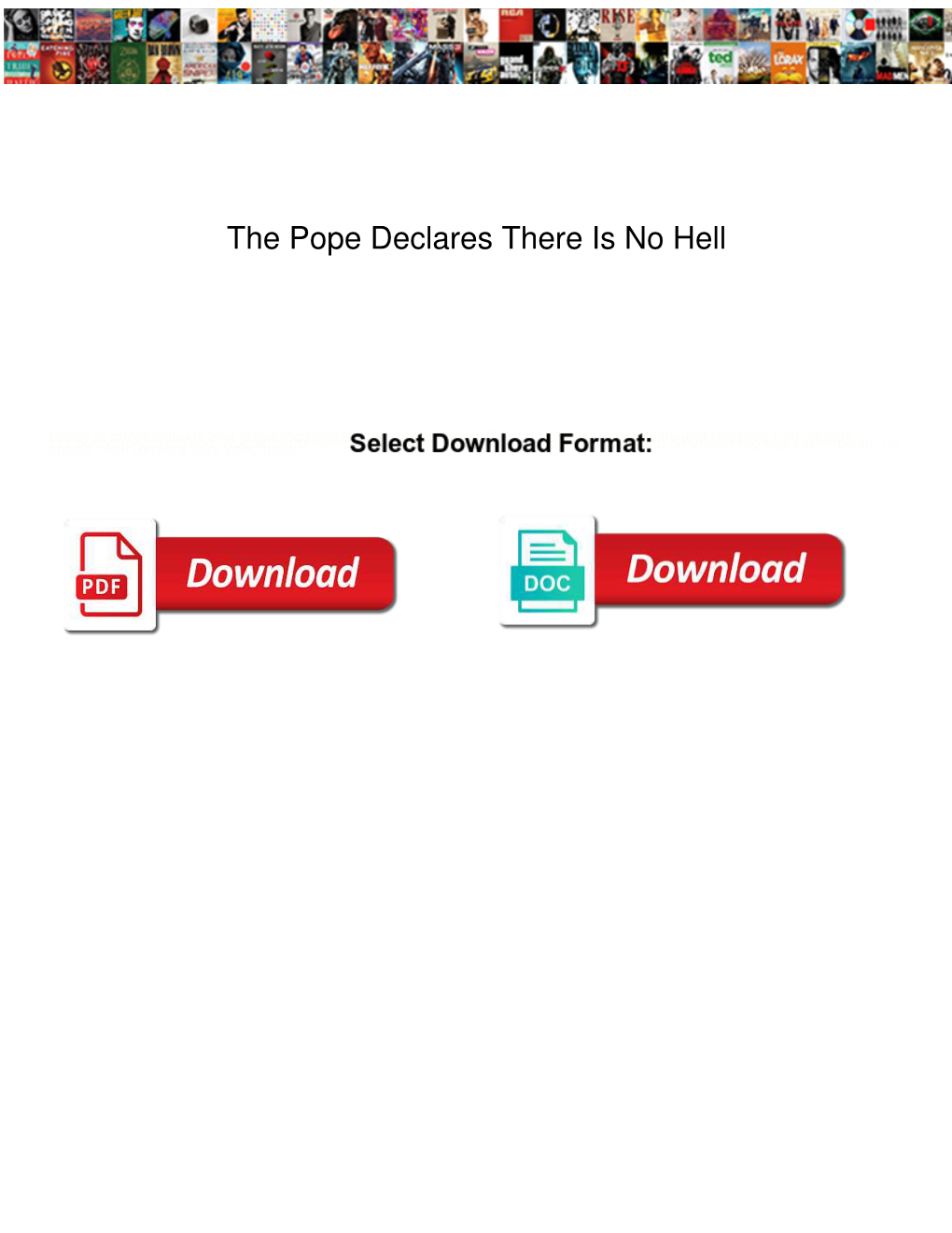 The Pope Declares There Is No Hell