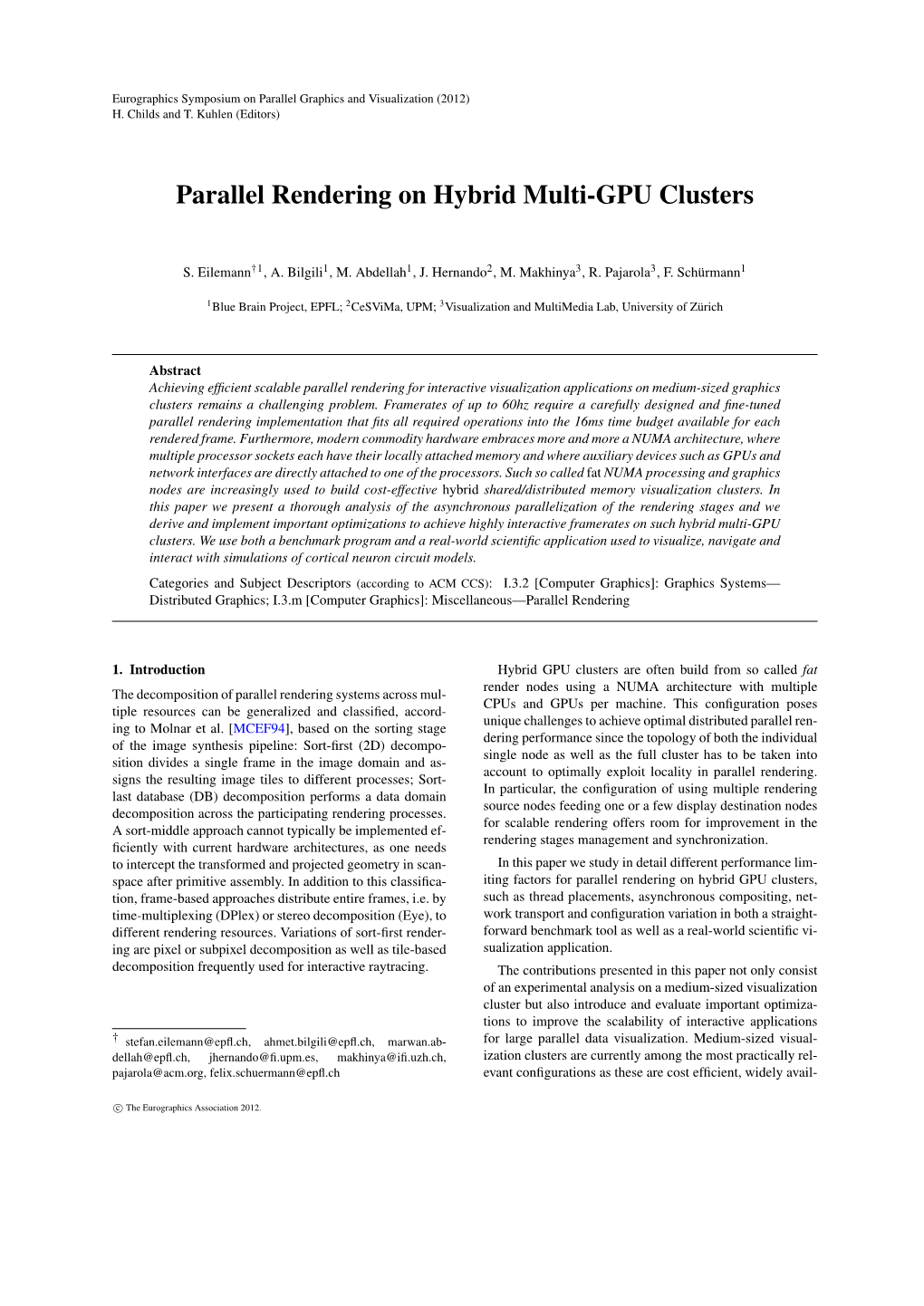 Parallel Rendering on Hybrid Multi-GPU Clusters