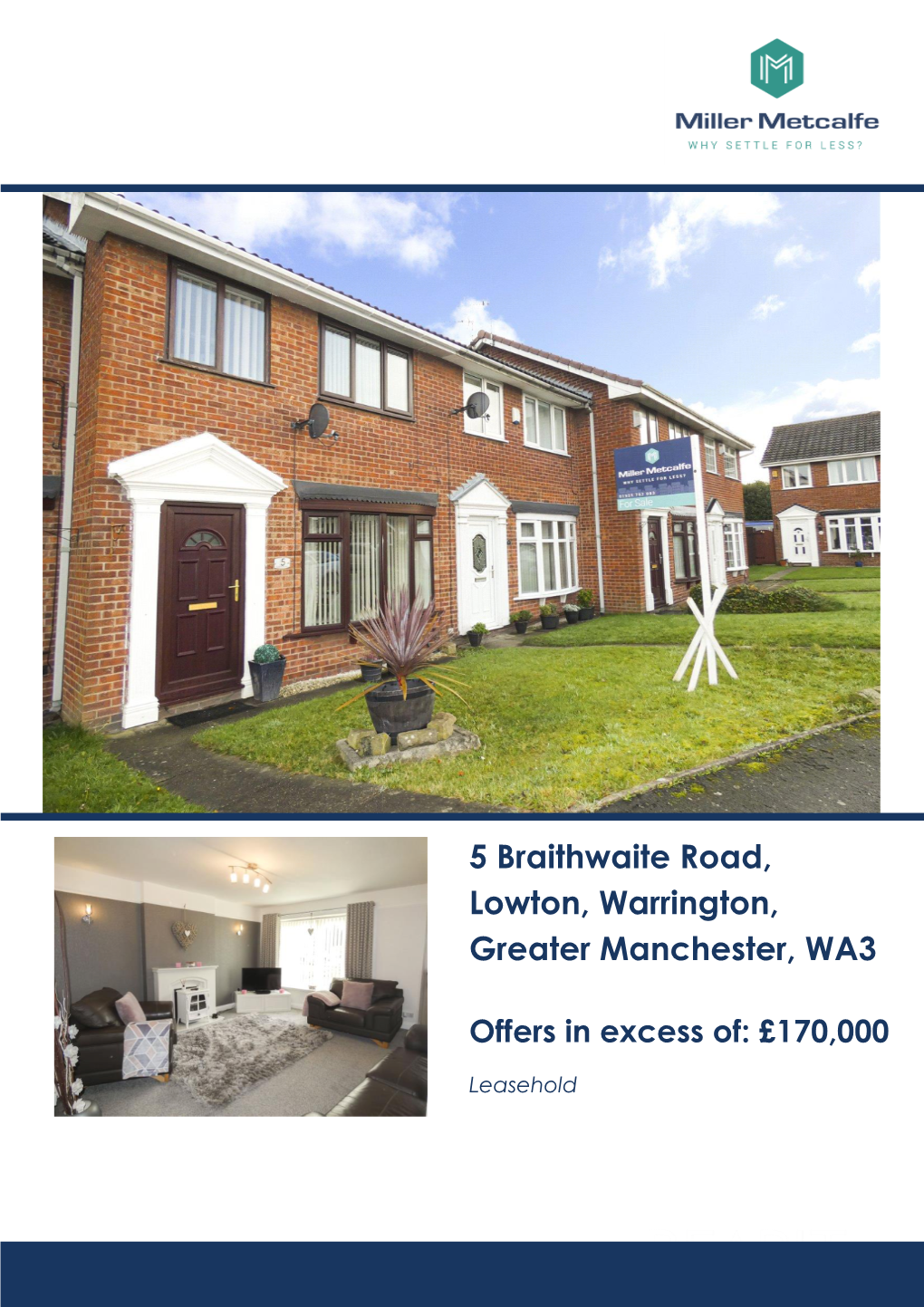 5 Braithwaite Road, Lowton, Warrington, Greater Manchester, WA3 2HY Offers in Excess Of: £170,000