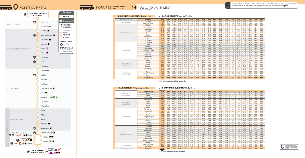 Points D'arrêts Du Lundi Au Samedi