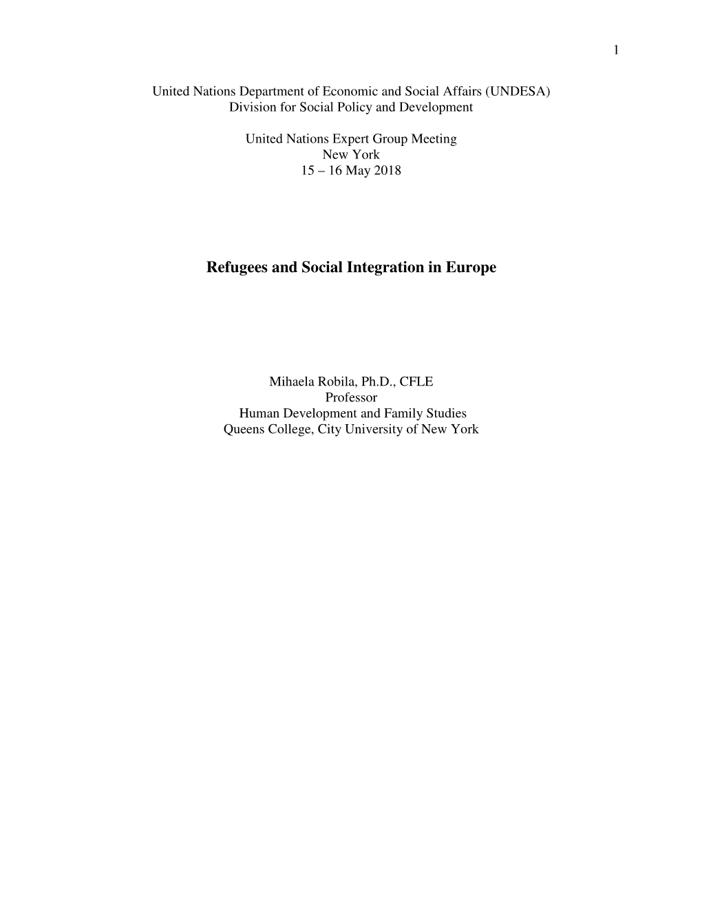 Refugees and Social Integration in Europe