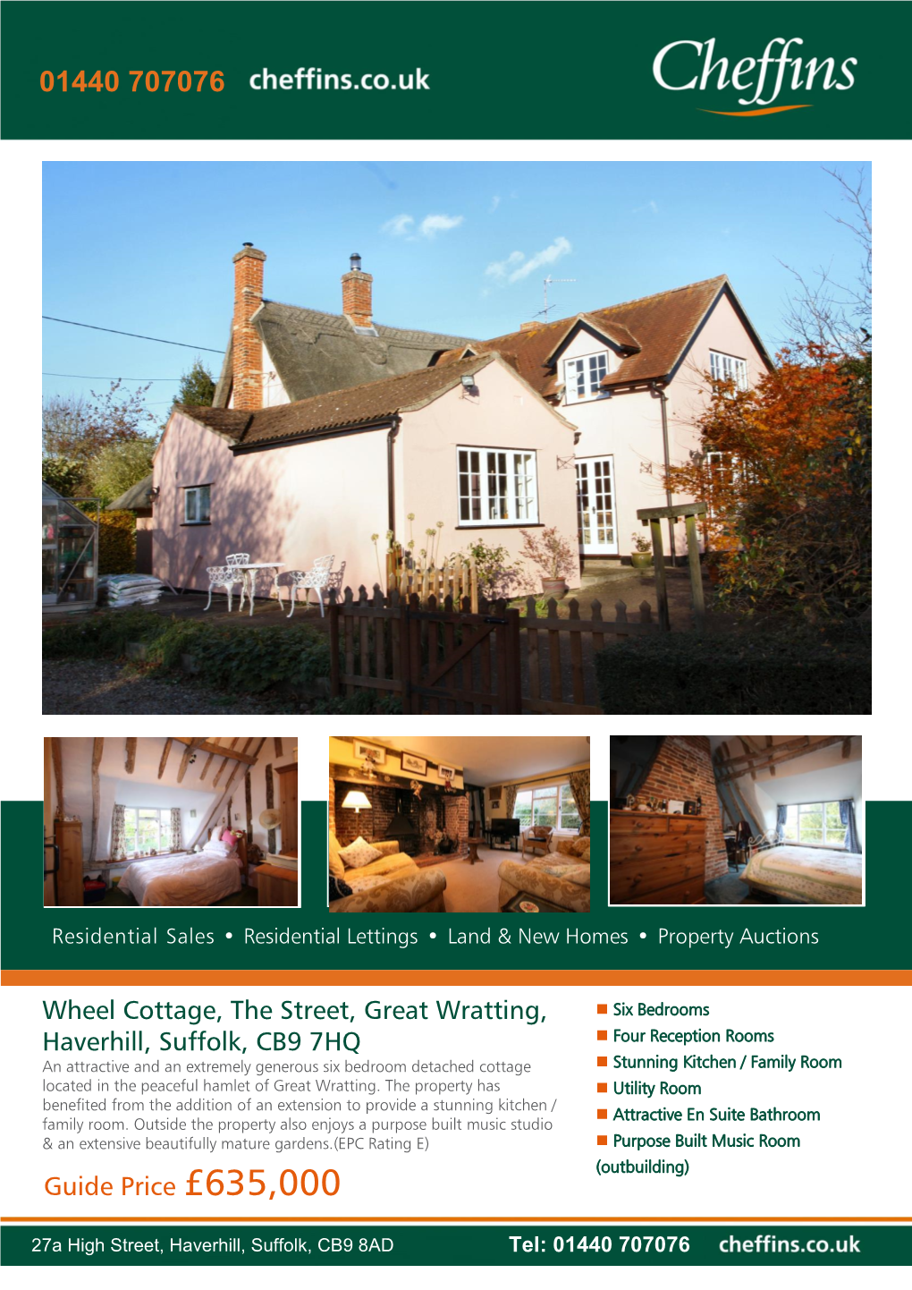 Wheel Cottage, the Street, Great Wratting, Haverhill, Suffolk, CB9 7HQ Guide Price £635,000