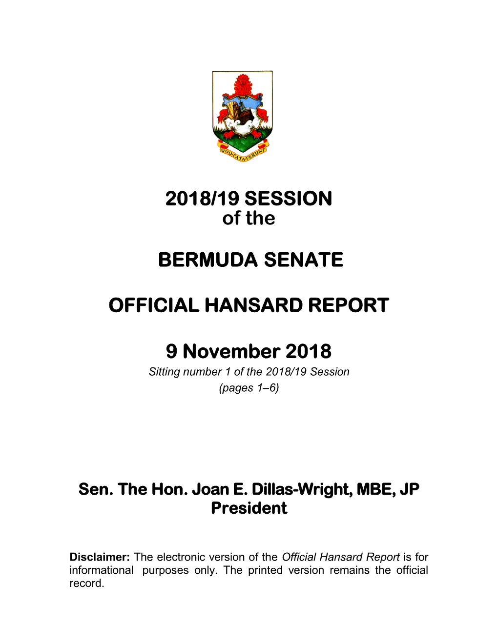 Official Hansard Report