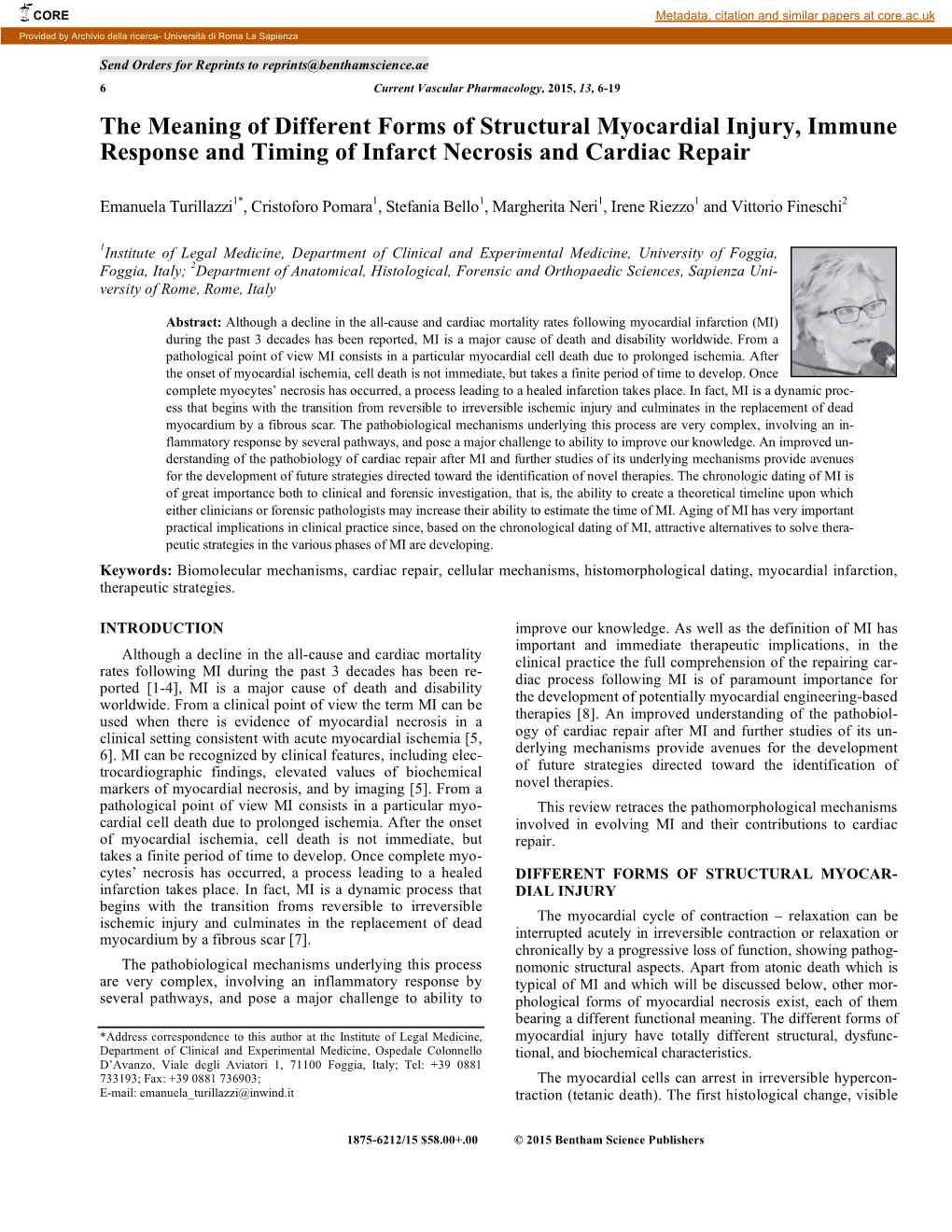 The Meaning of Different Forms of Structural Myocardial Injury, Immune Response and Timing of Infarct Necrosis and Cardiac Repair