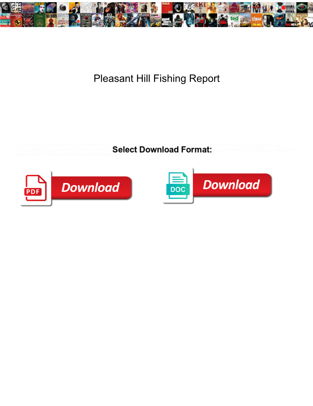 Pleasant Hill Fishing Report