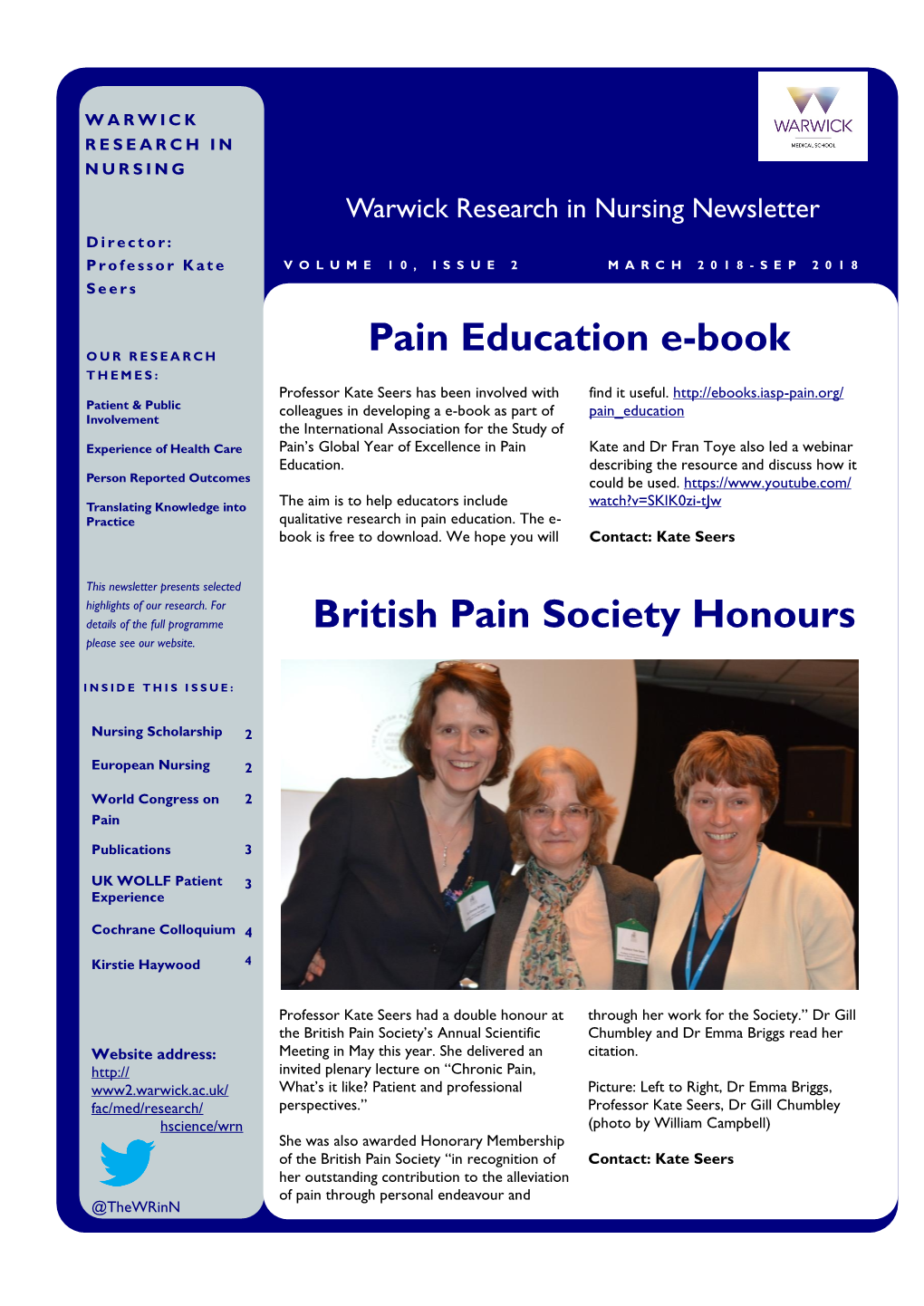 Pain Education E-Book British Pain Society Honours