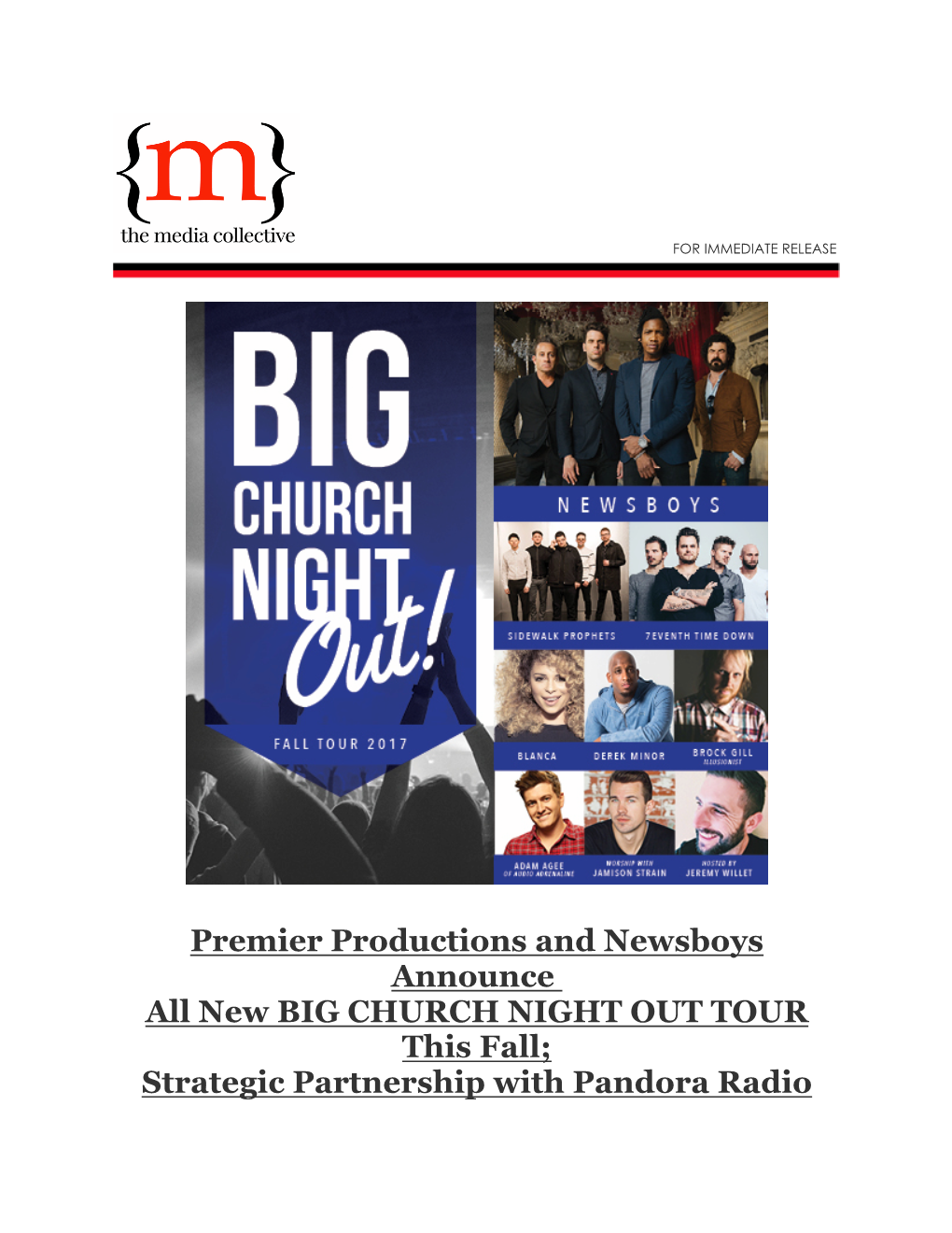 Premier Productions and Newsboys Announce All New BIG CHURCH