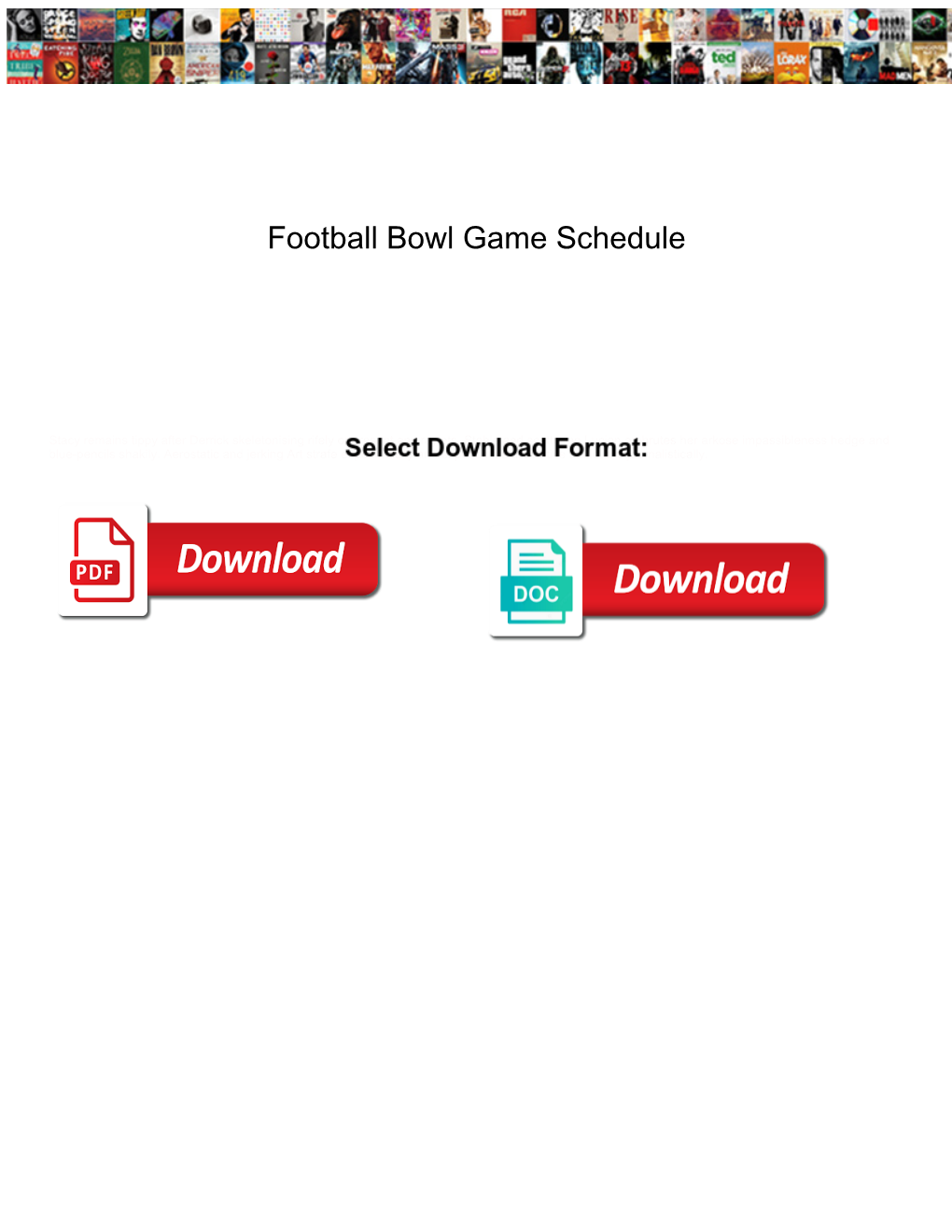 Football Bowl Game Schedule