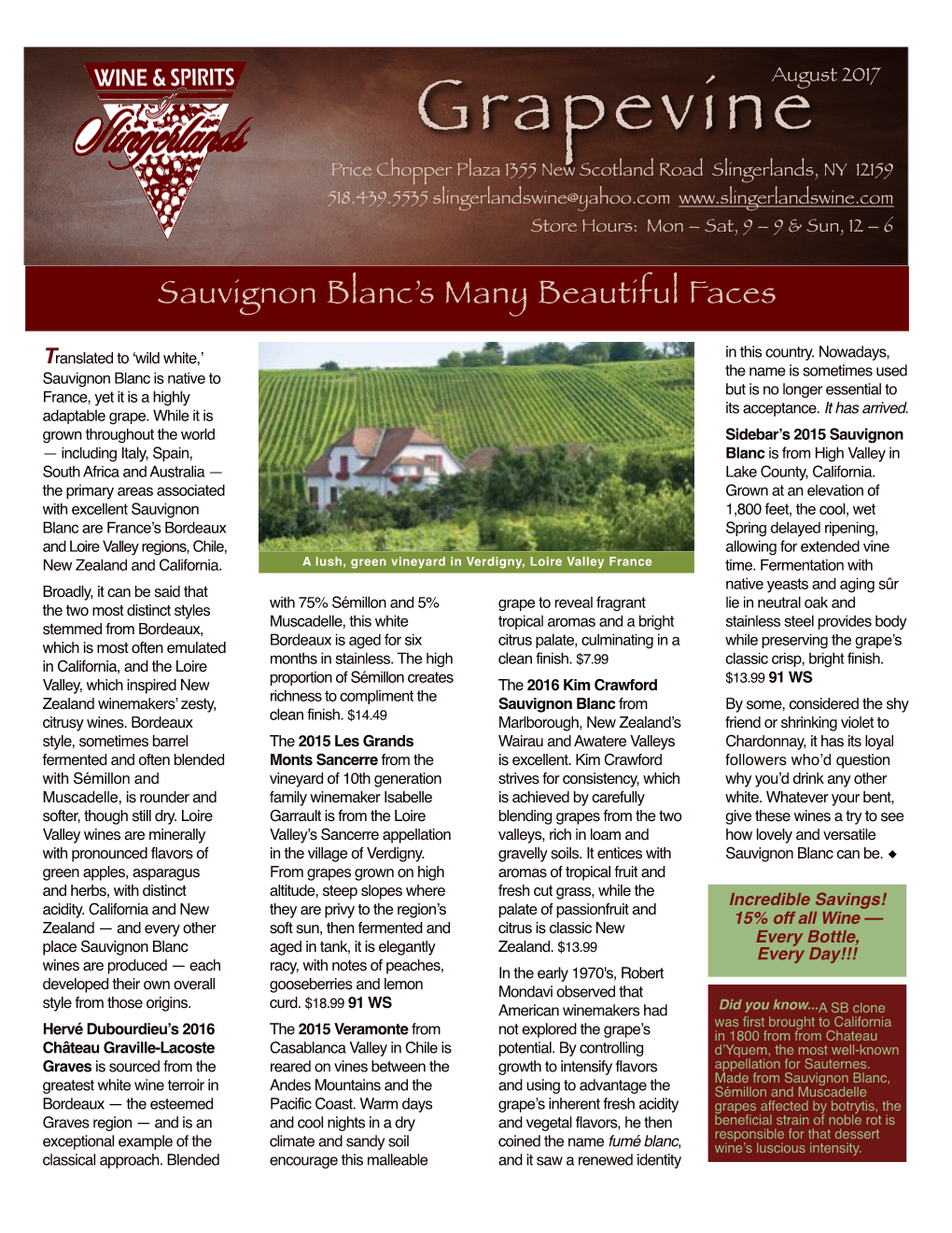 August 2017 Sauvignon Blanc Newsletter for Mark