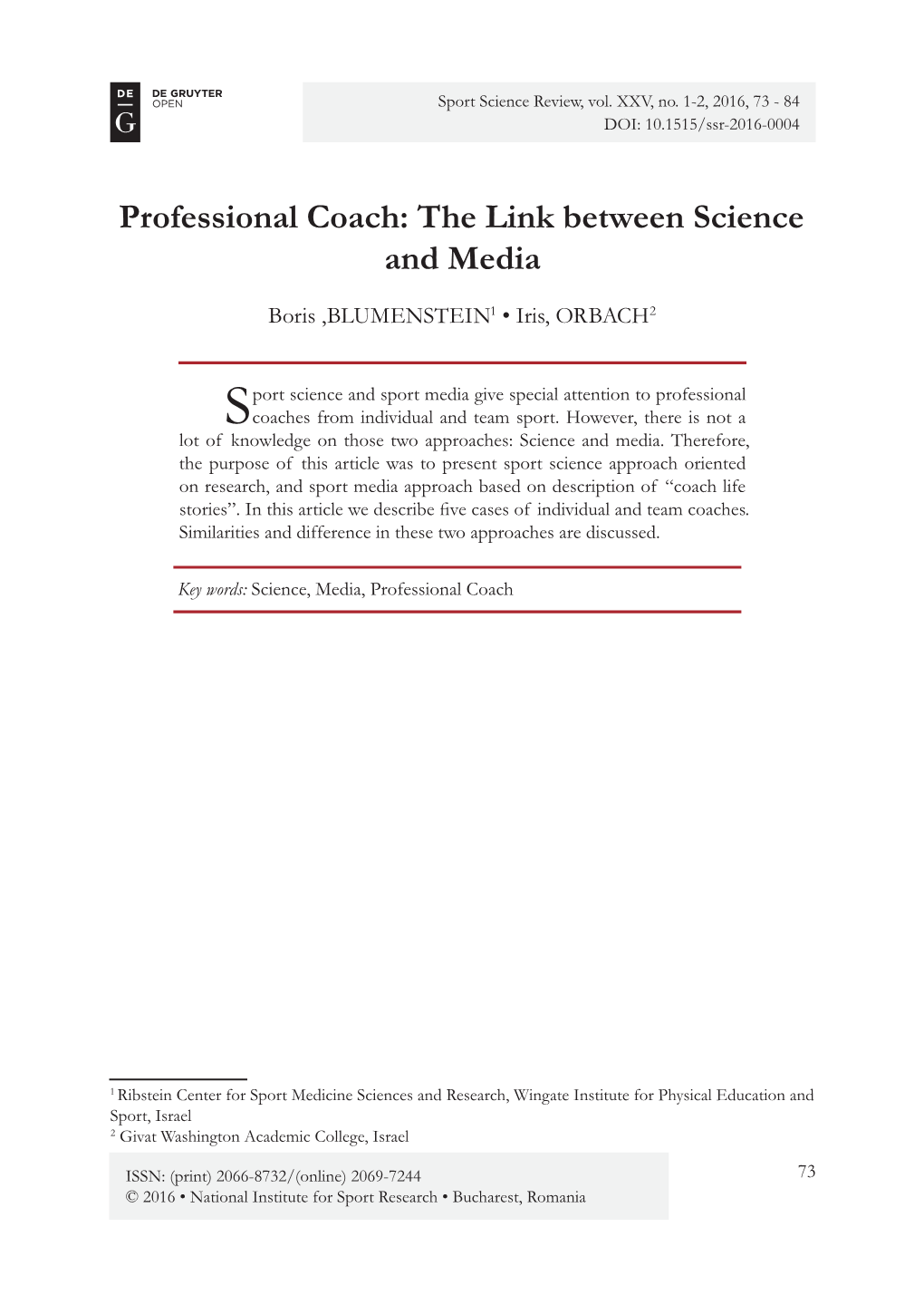 Professional Coach: the Link Between Science and Media