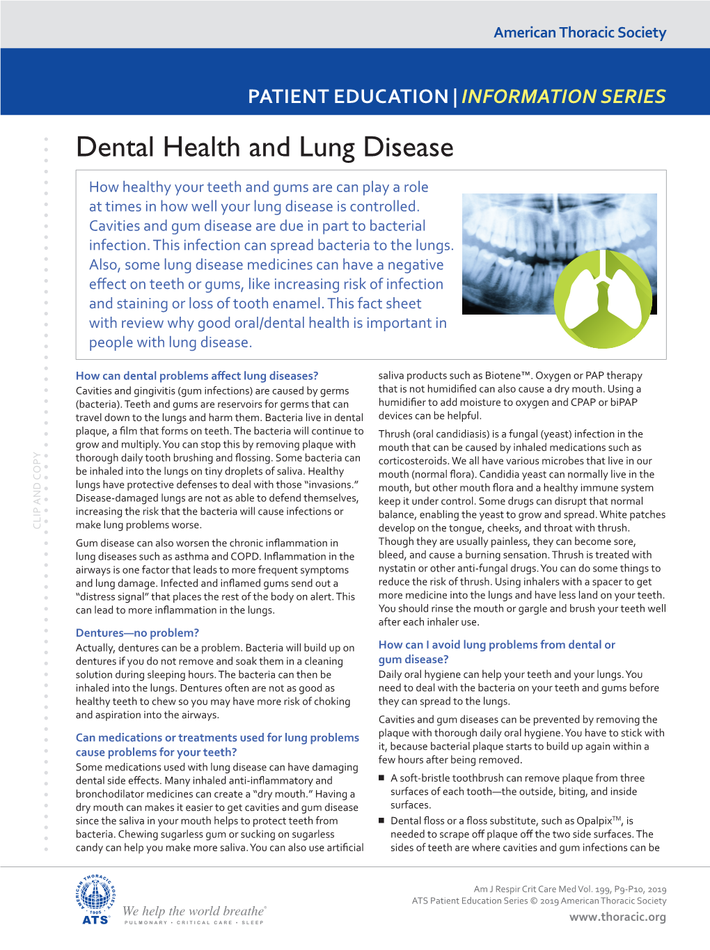 Dental Health and Lung Disease