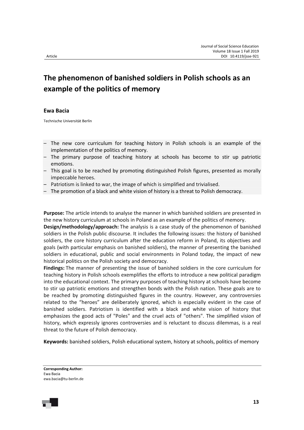 The Phenomenon of Banished Soldiers in Polish Schools As an Example of the Politics of Memory