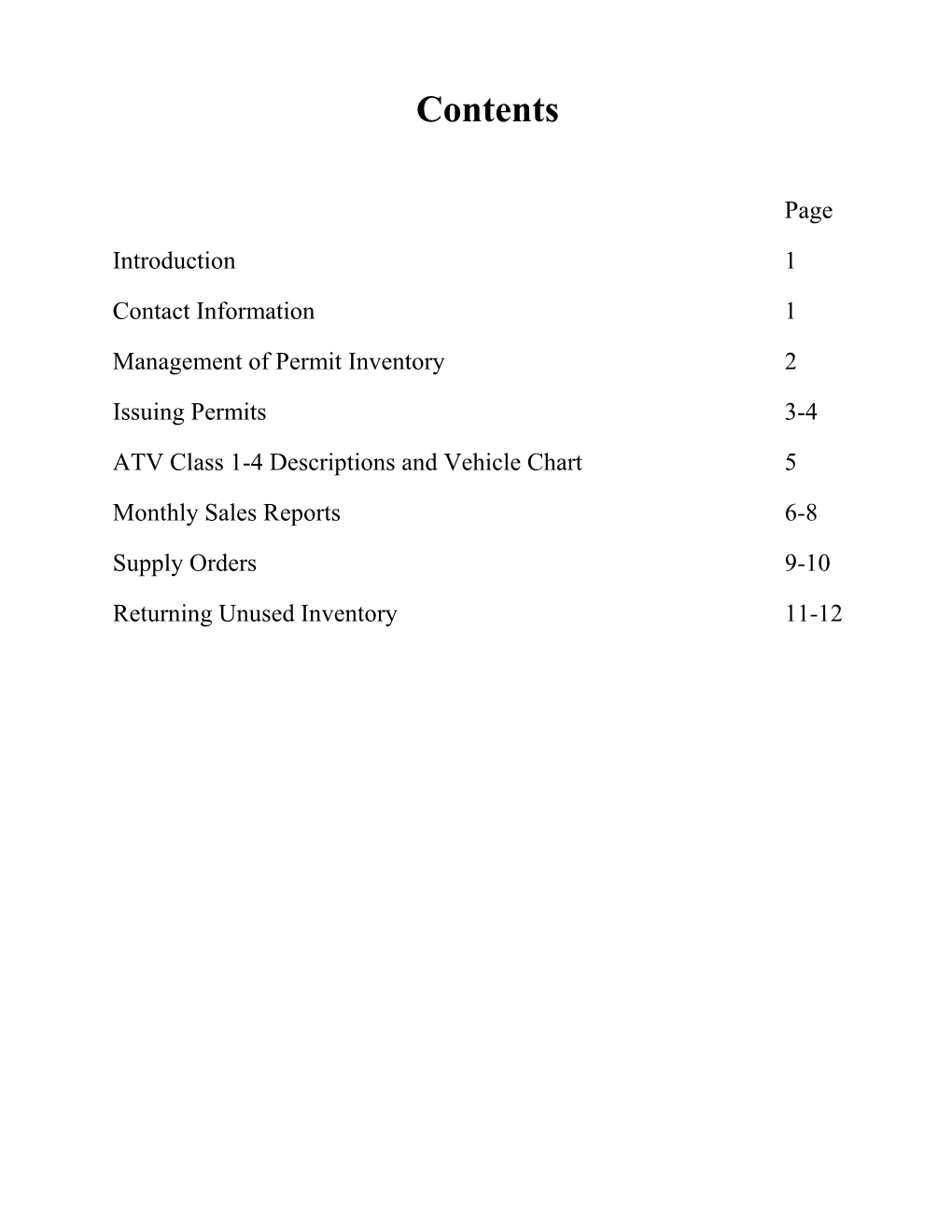 ATV Permit Sales Manual