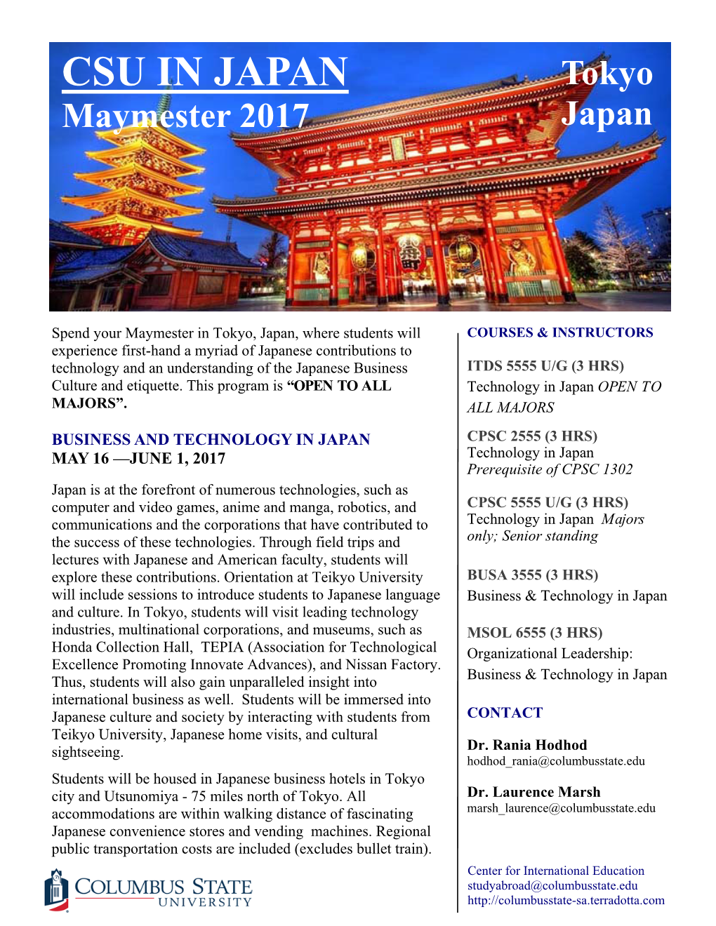 CSU in JAPAN Tokyo Maymester 2017 Japan