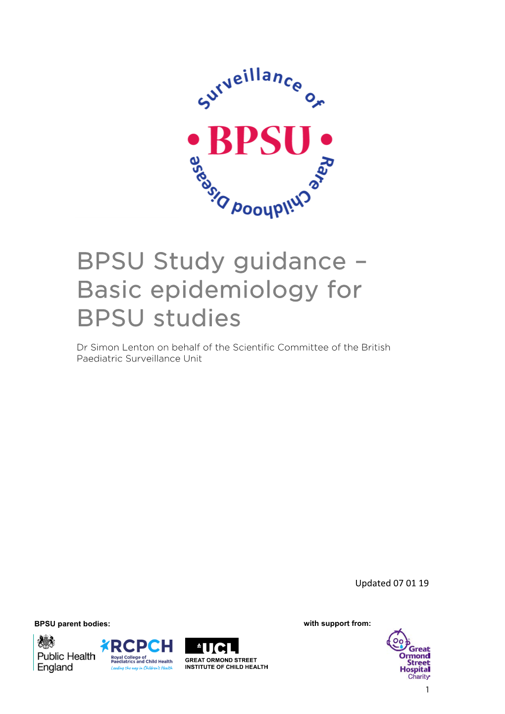 Basic Epidemiology for BPSU Studies