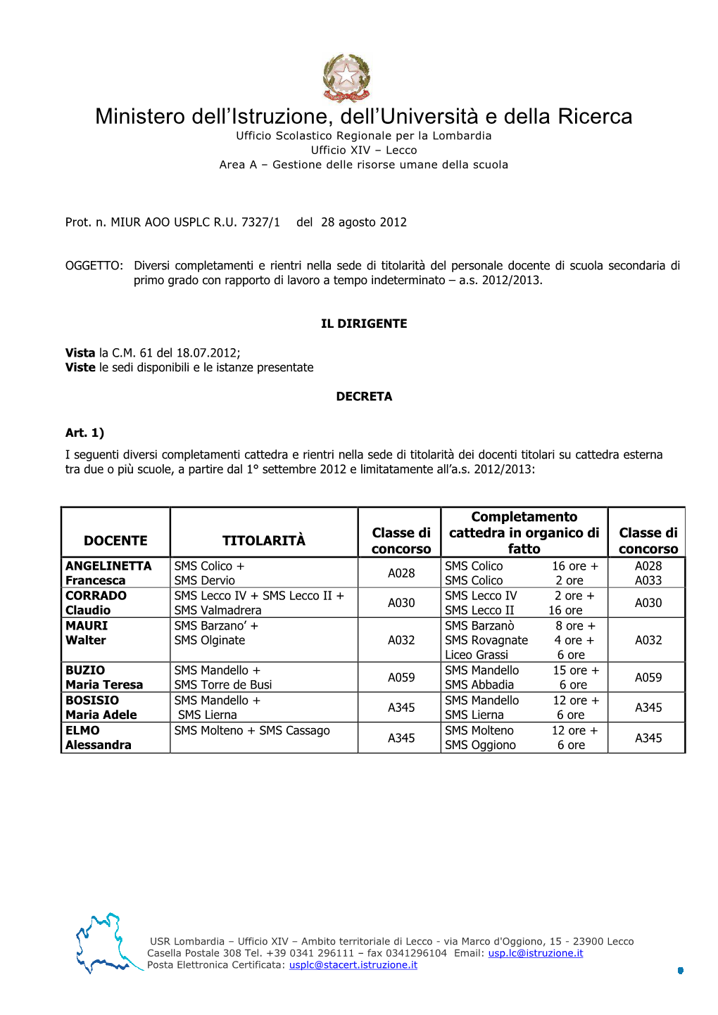 Ministero Dell'istruzione, Dell'università E Della Ricerca