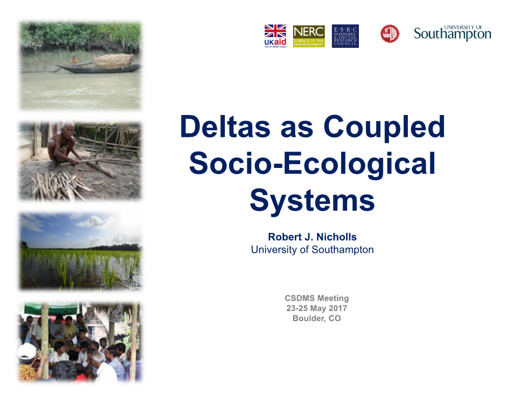 Deltas As Coupled Socio-Ecological Systems