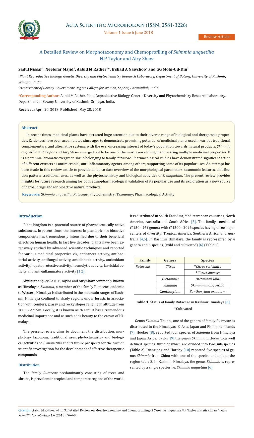 A Detailed Review on Morphotaxonomy And