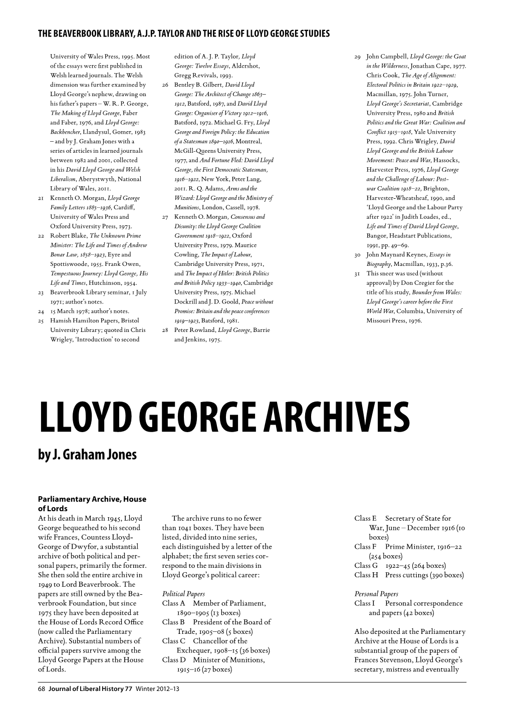 Lloyd George Archives by J