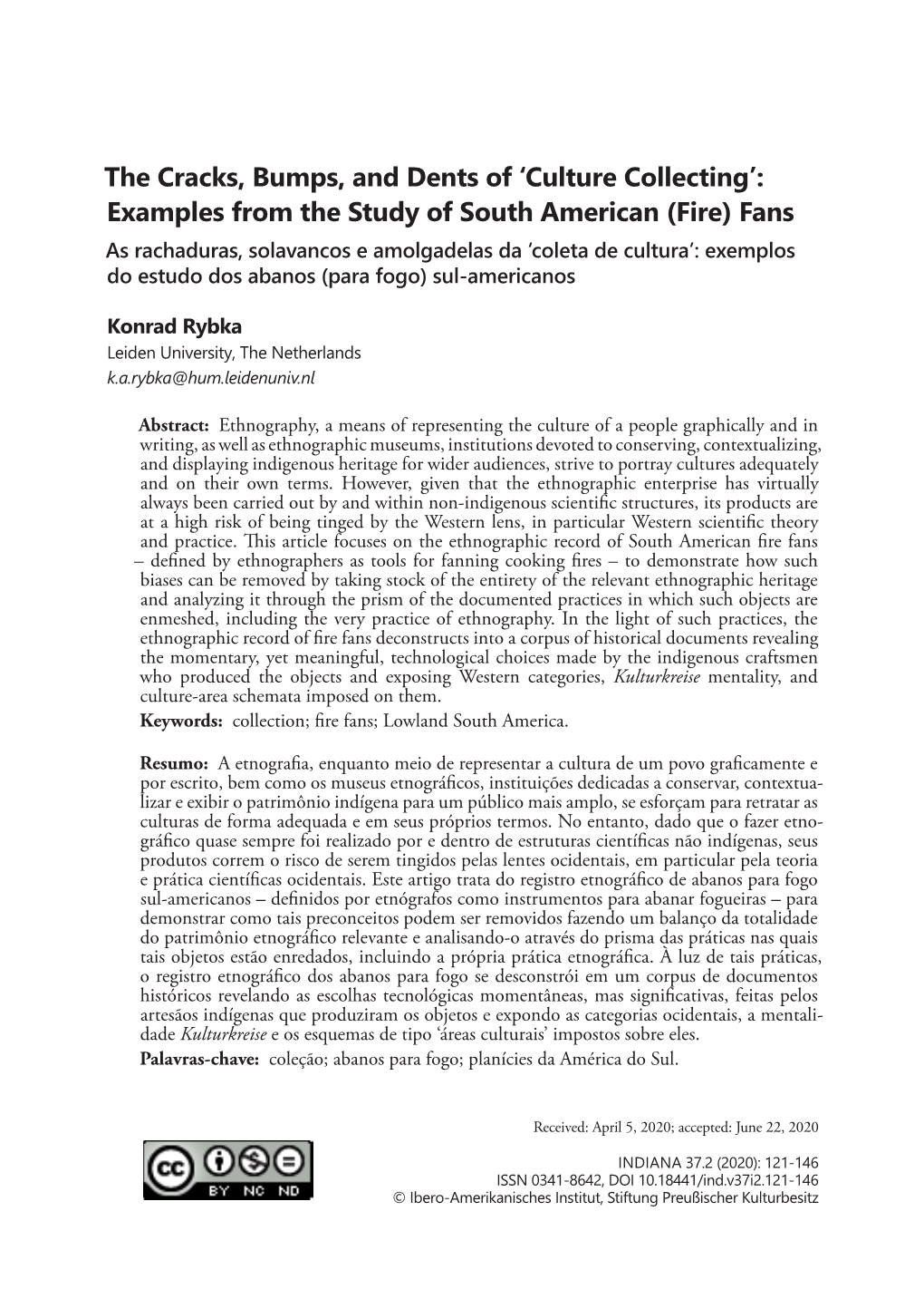 'Culture Collecting': Examples from the Study of South American (Fire)