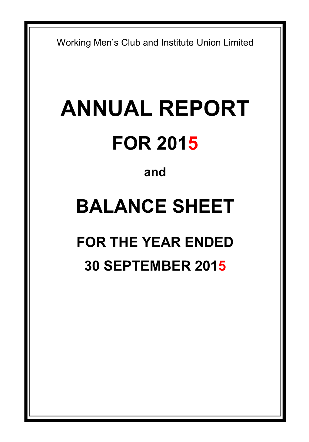 Annual Report for 2015