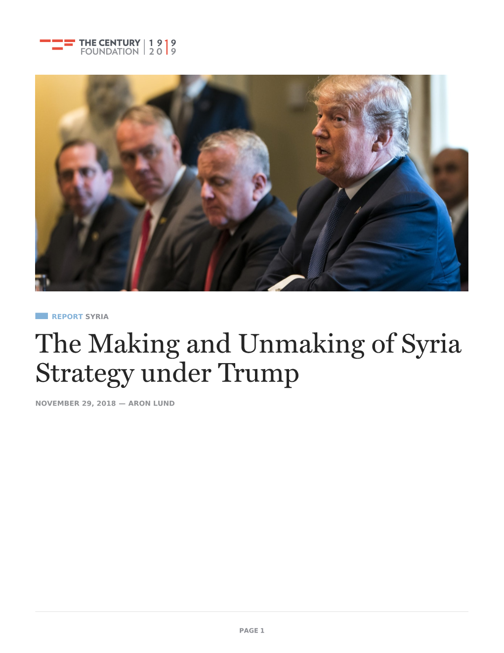 The Making and Unmaking of Syria Strategy Under Trump