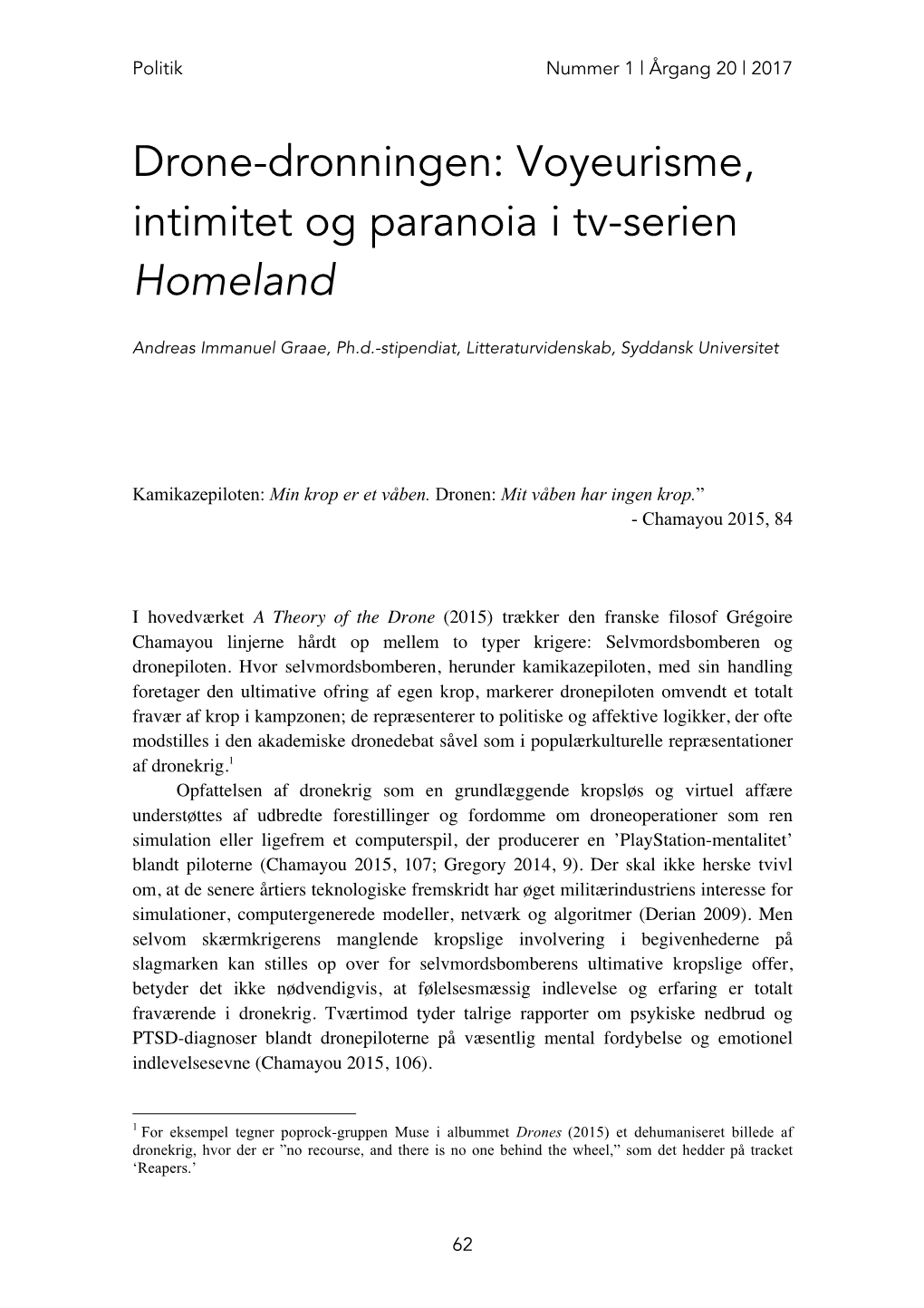 Voyeurisme, Intimitet Og Paranoia I Tv-Serien Homeland