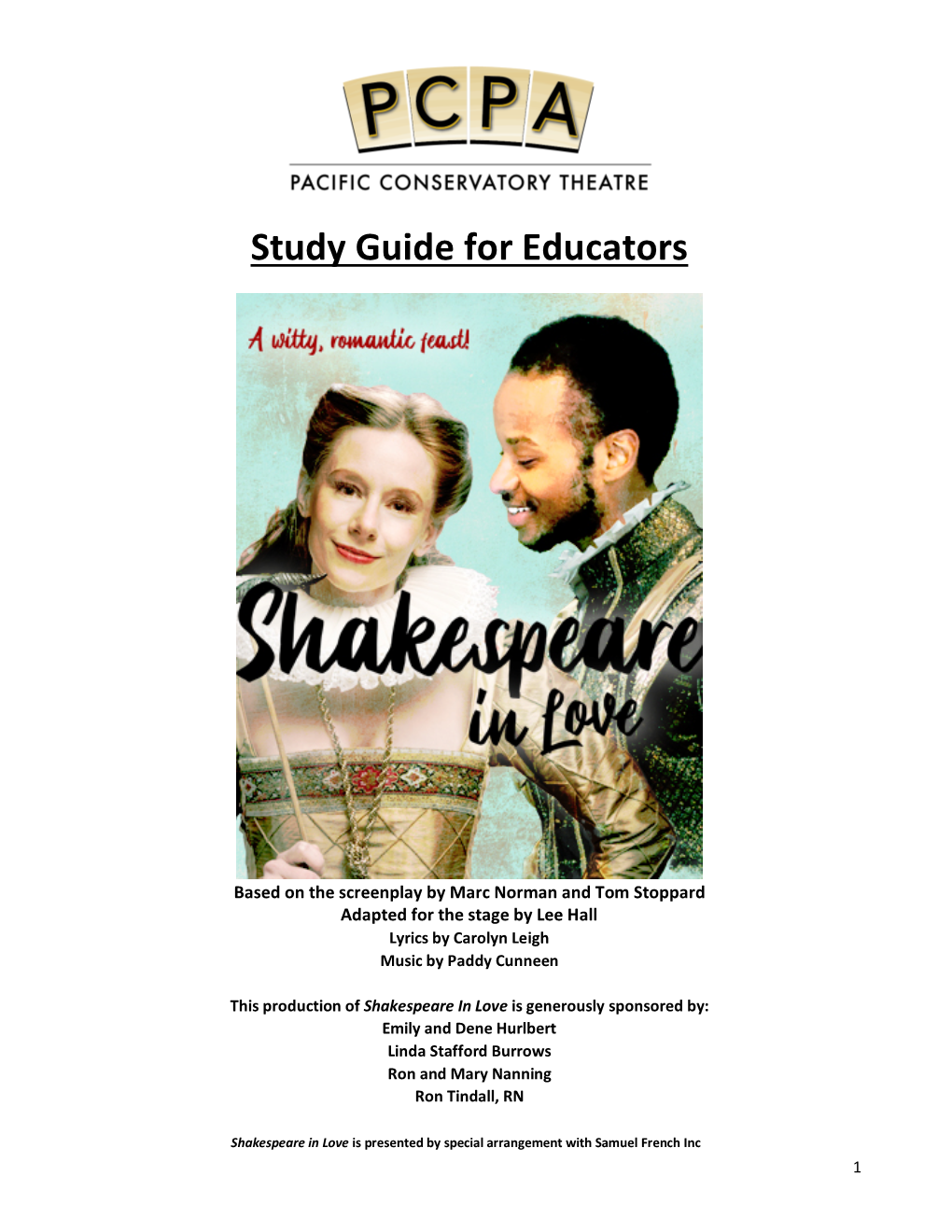 Shakes in Love STUDYGUIDE