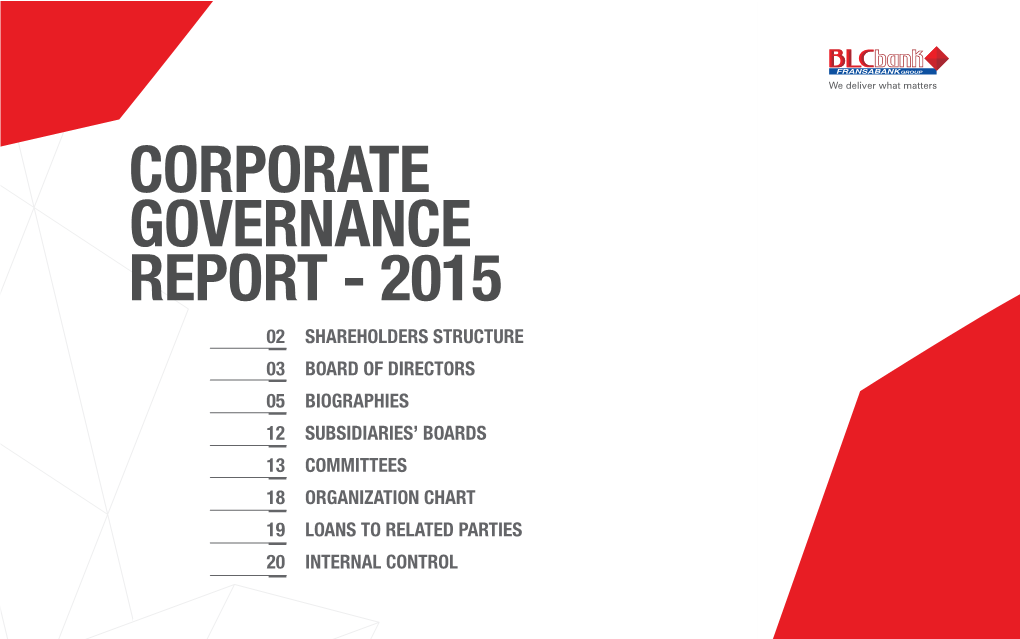 Corporate Governance Report