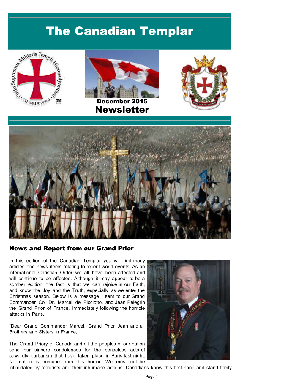 Canadian Templar Newsletter