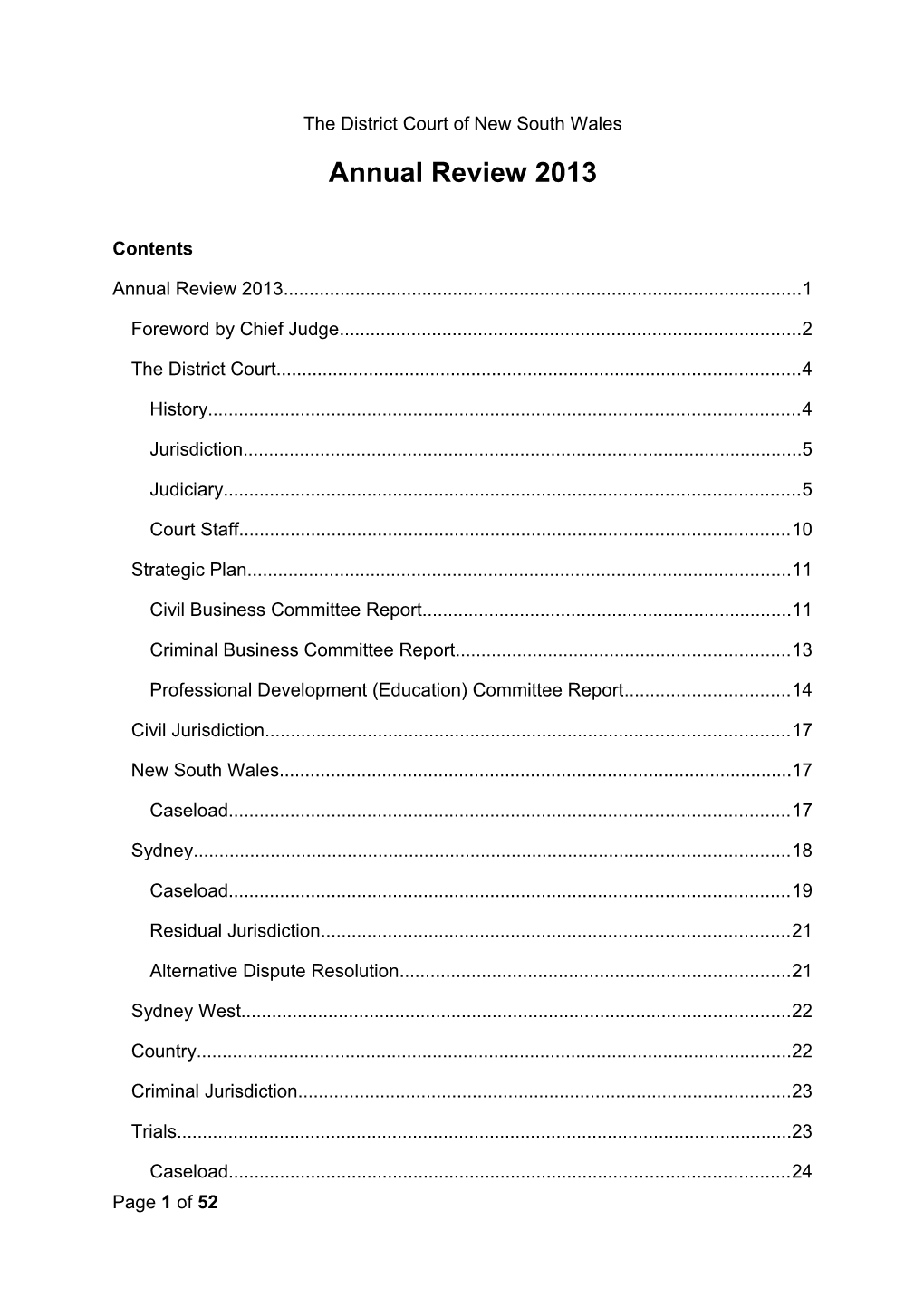 2013 District Court Annual Review