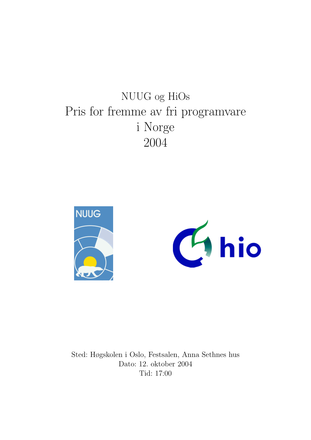 Pris for Fremme Av Fri Programvare I Norge 2004