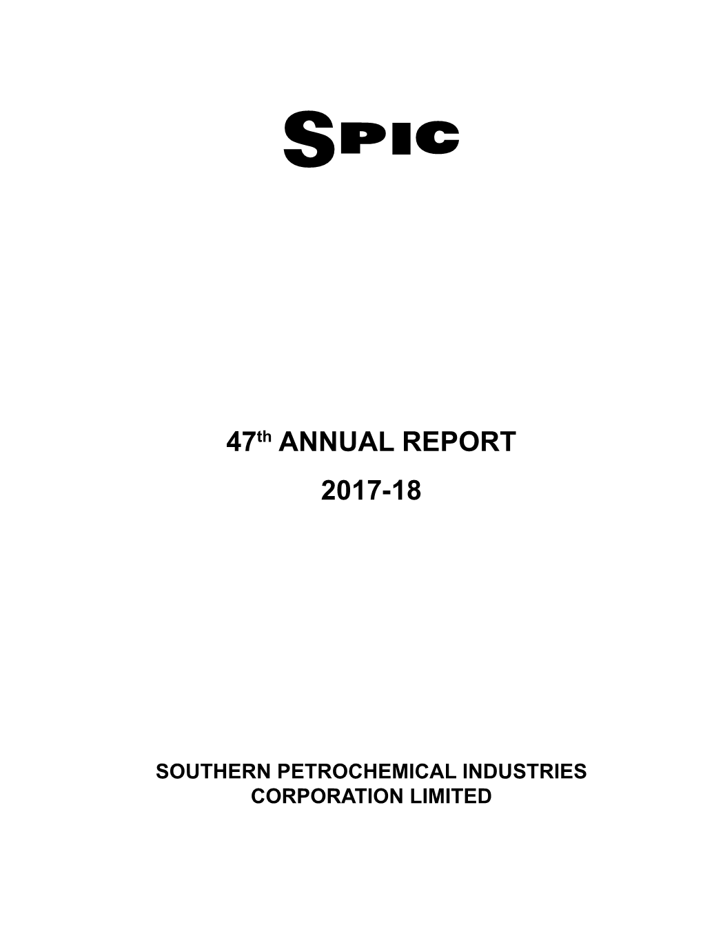 47Th ANNUAL REPORT 2017-18