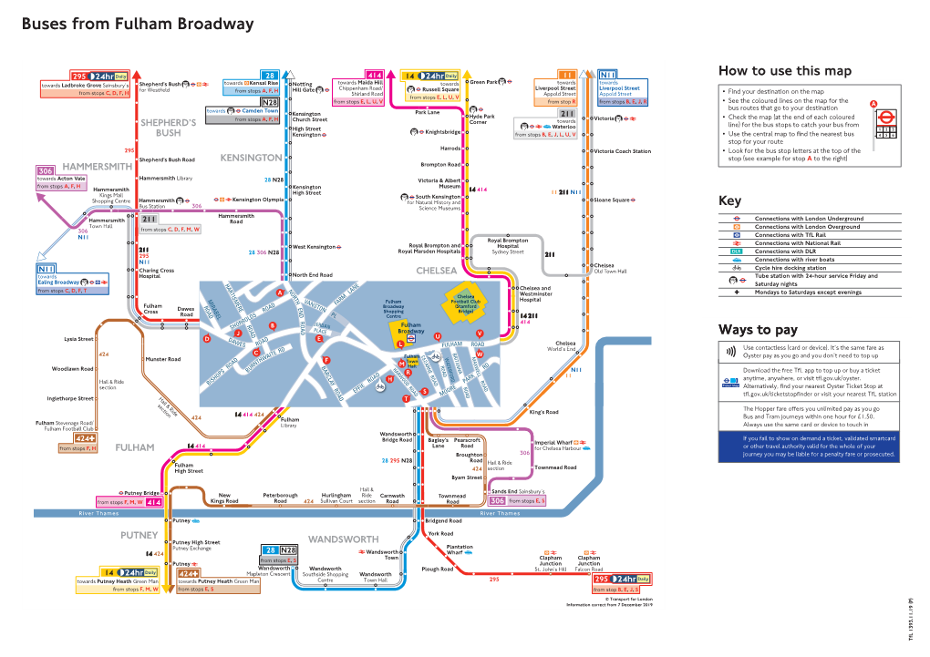 Buses from Fulham Broadway