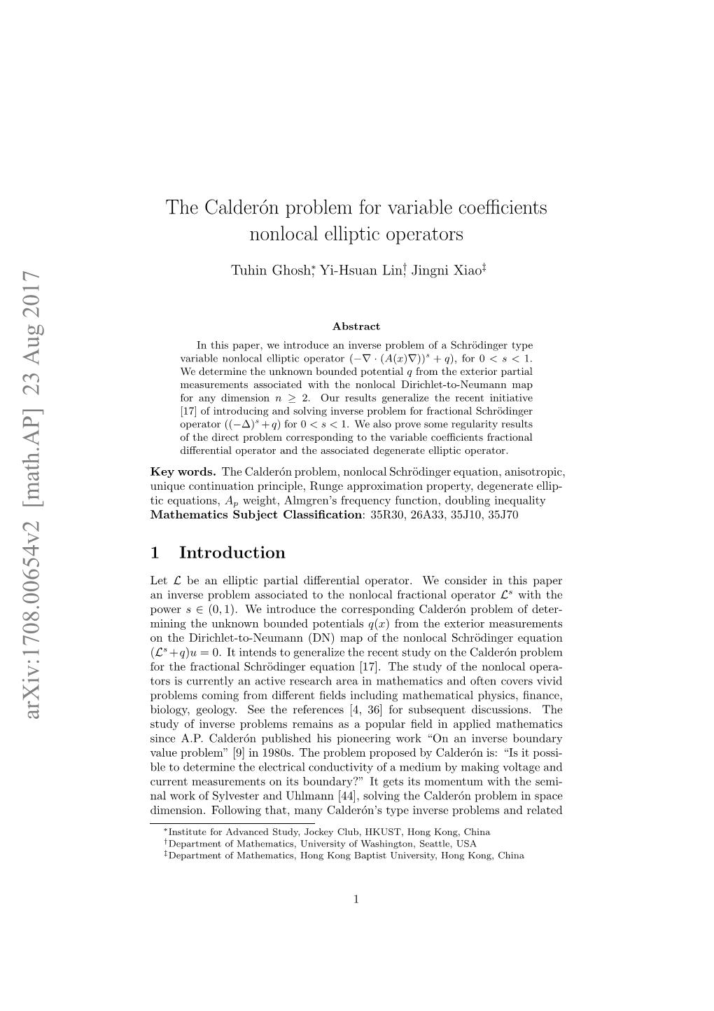 The Calderón Problem for Variable Coefficients Nonlocal Elliptic Operators